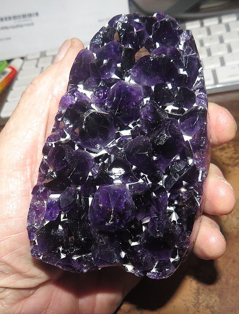 LARGE POLISHED AMETHYST CRYSTAL CLUSTER GEODE FROM URUGUAY CATHEDRAL