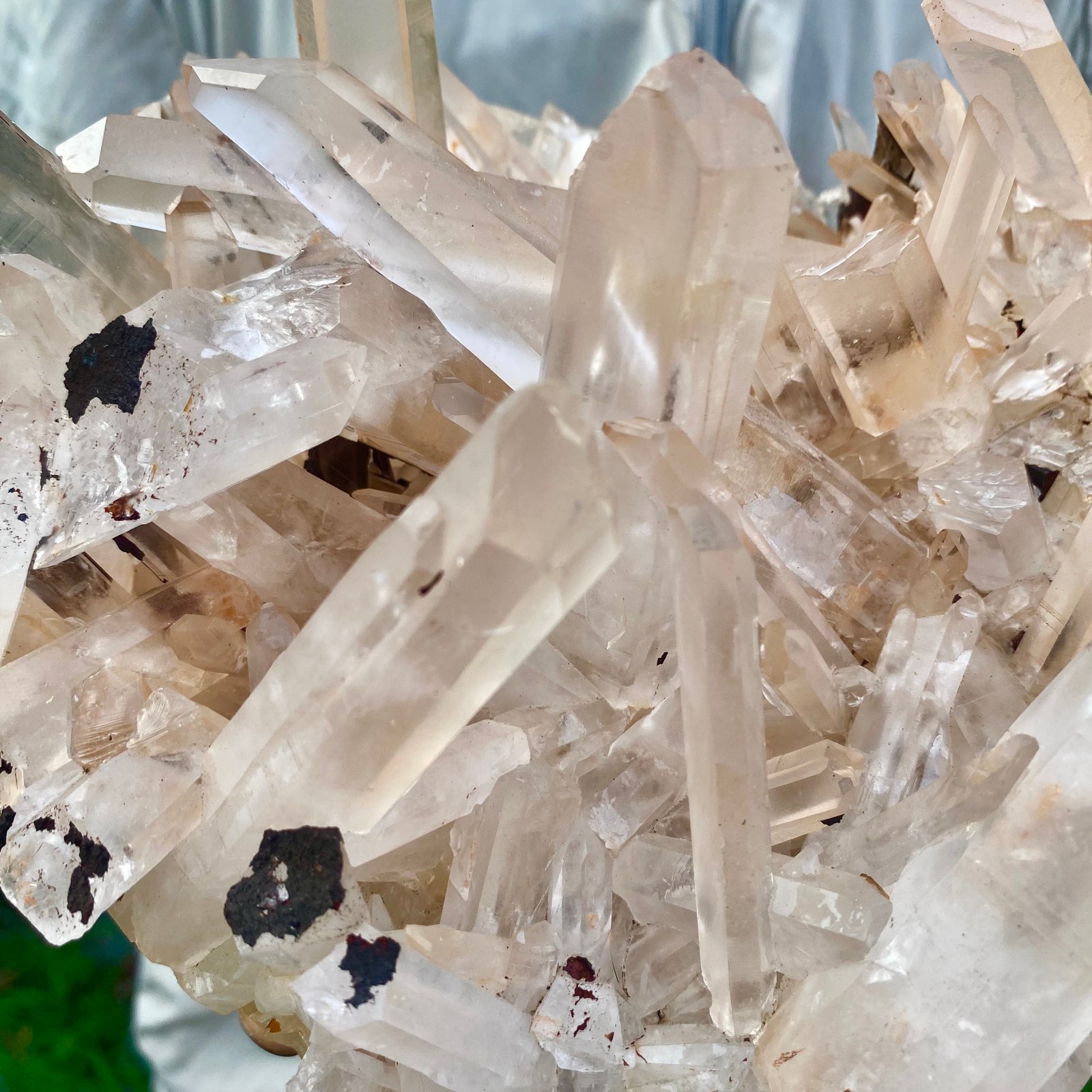 9.36LB Large Natural Clear White Crystal Quartz Cluster Energy Healing Specimen