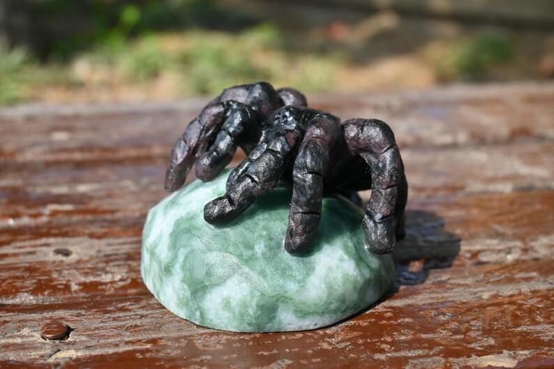 3.2″Hand carved Natural Quartz Spider Reiki Crystal figurine Heal Decor gift 1pc
