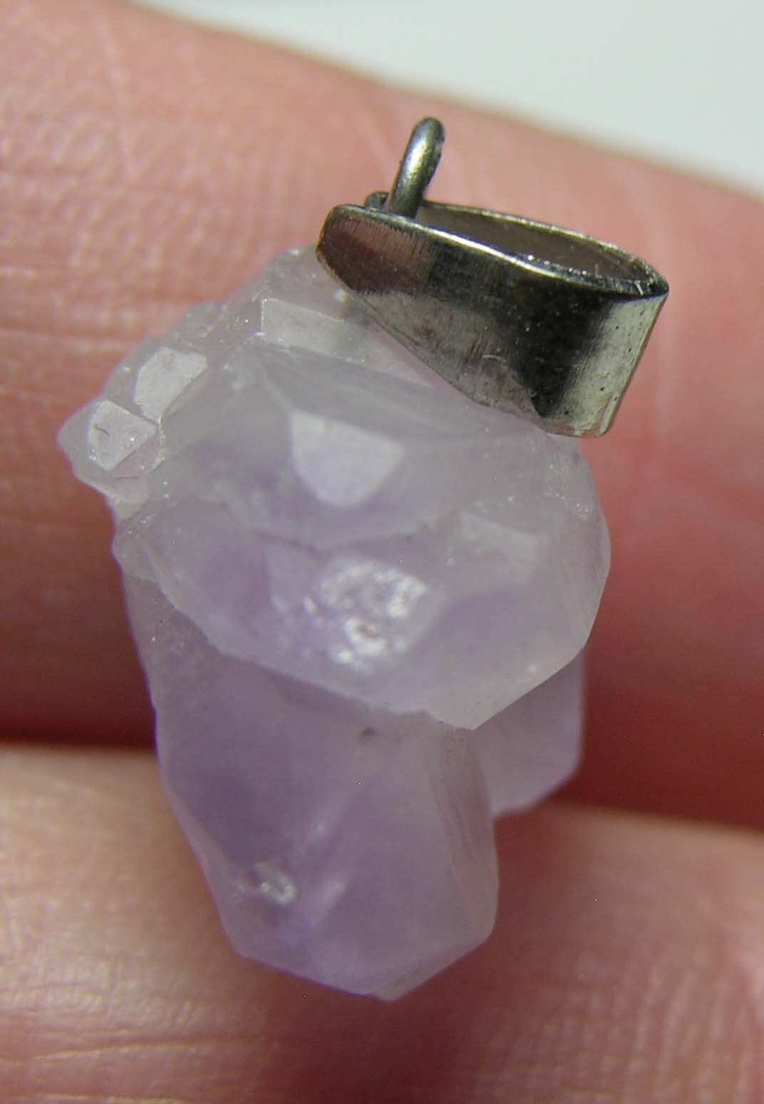 #41 Raw Rough 12.10ct 100% Natural Amethyst Crystal Point Pendant 2.40g 16.00mm