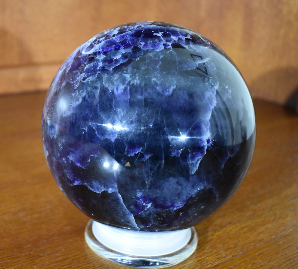 Large Fluorite Sphere 6855 grams or 15 LB 1.8 OZ. 160 mm