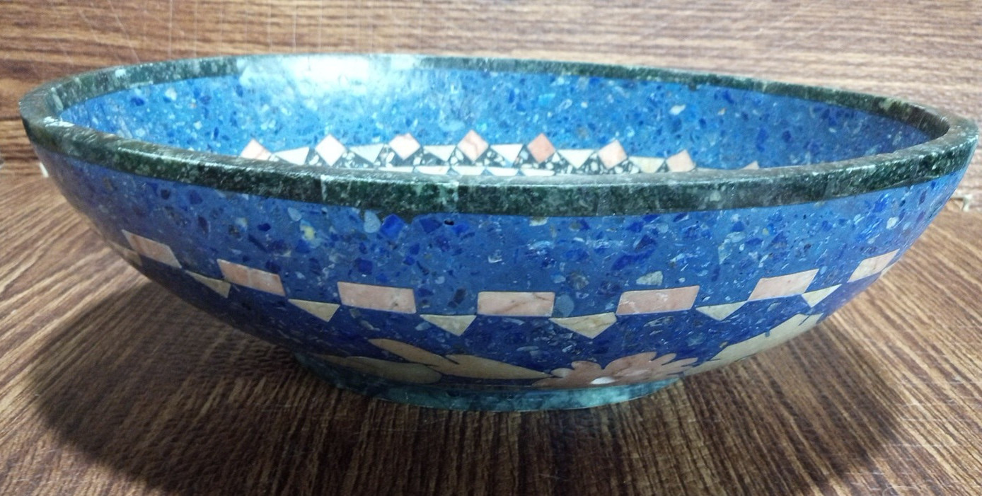 Oval Bowl 10 1/4″ X 7 1/2″ Omar Lapis Industry Made in Afghanistan