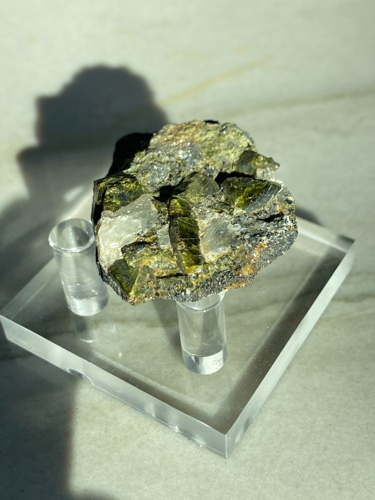 Epidote, Magnetite, Quartz Specimen, Calumet Iron Mine, Chafee Co., Colorado