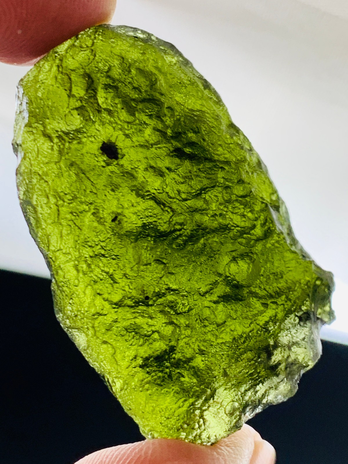 TOP Moldavite Raw Moldavite Crystal from Czech Republic PICcertificate 68CT