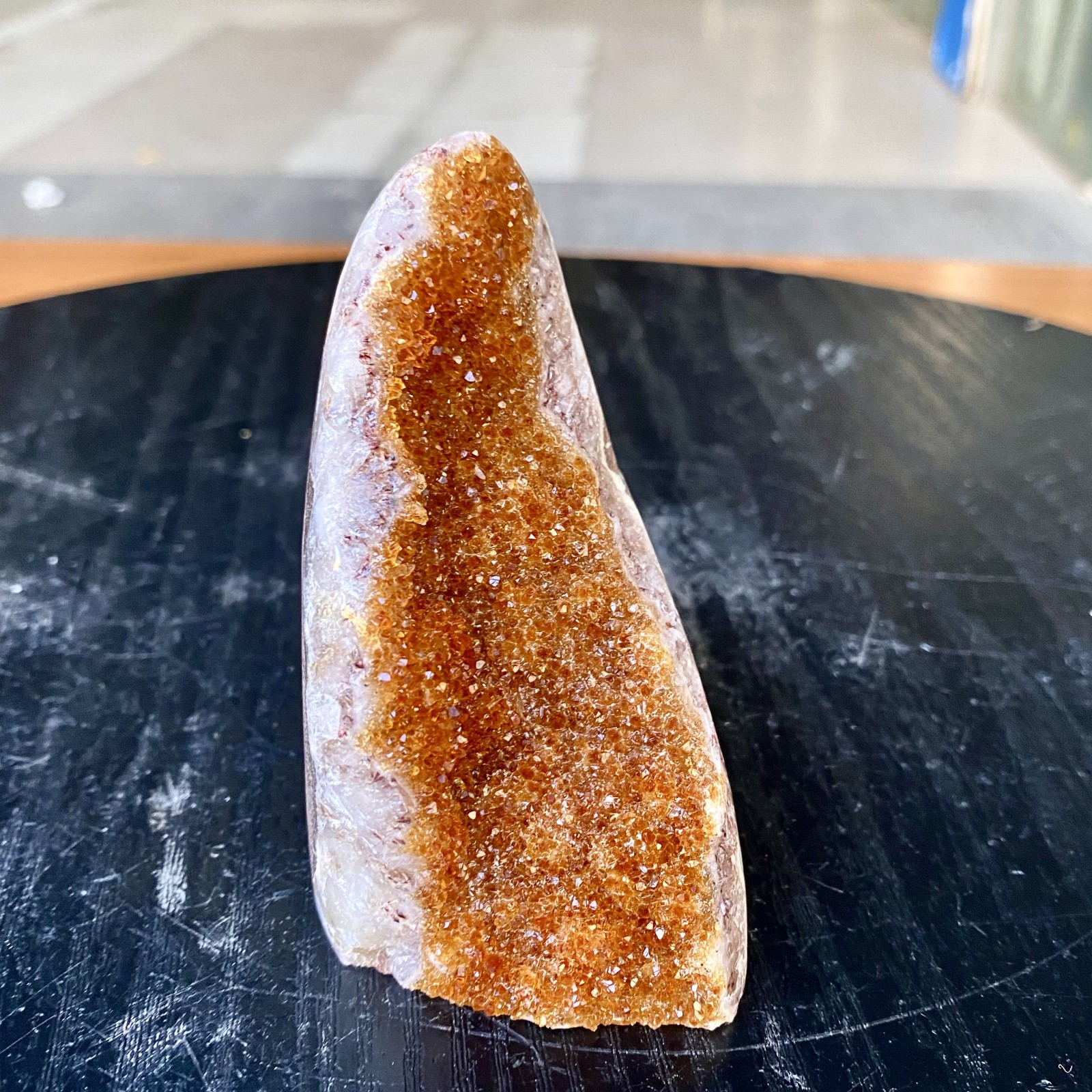 300G Natural citrine geode quartz cluster crystal Cathedrals specimen Healing