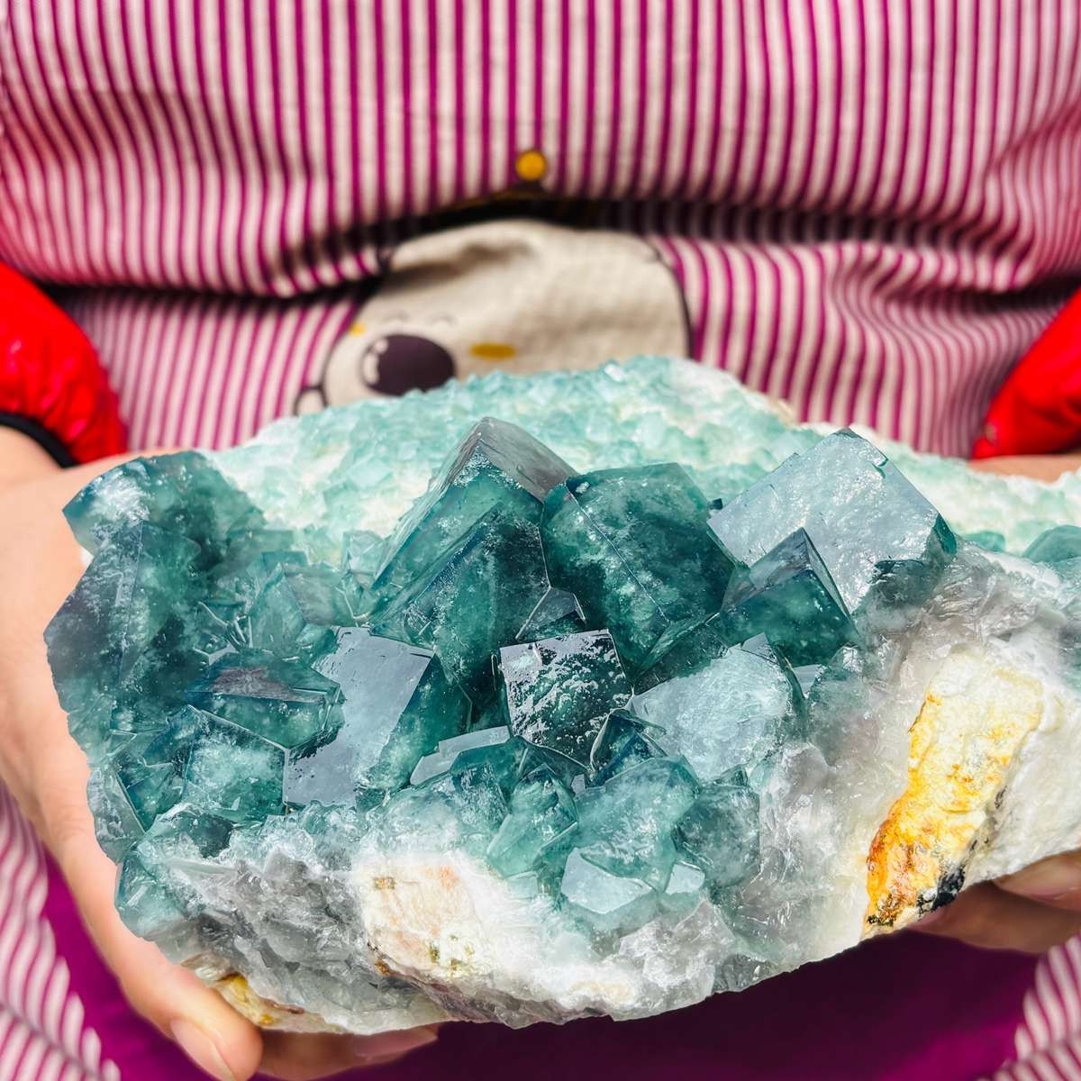 5.25LB Natural Green Fluorite Crystal Cluster Cubic Fluorite Specimen healing