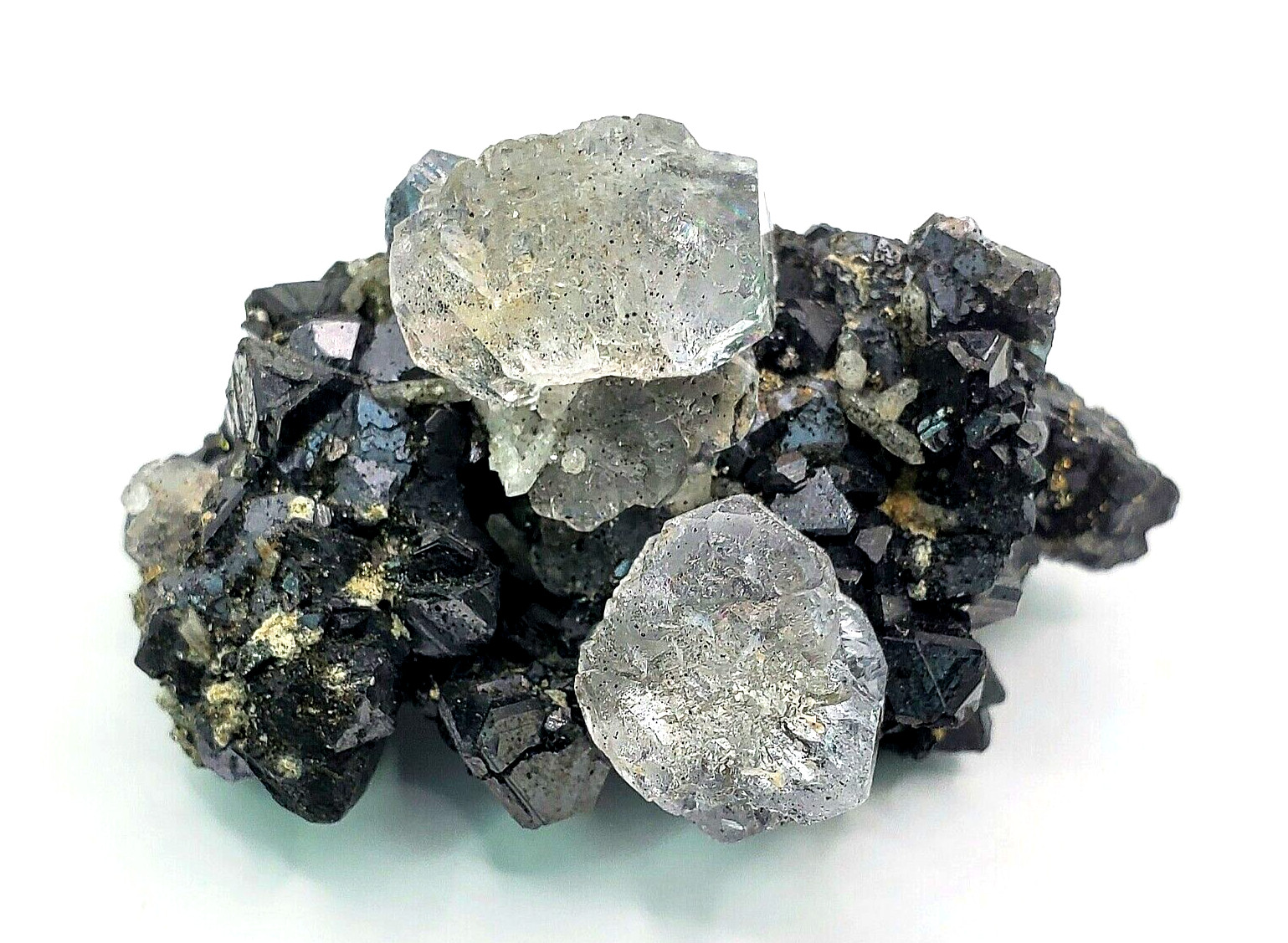 Stunning Cerussite on Galena with Pyrite 68g Natural Specimen 2″x1-3/8″x1-1/8″
