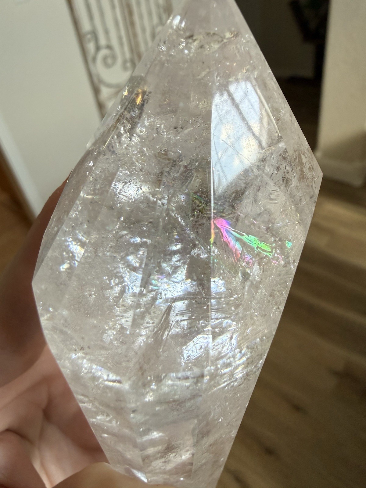 HQ Large Brazil Clear Quartz DT Vogel Double Terminated 1lb 3oz 7 1/2In Crystal