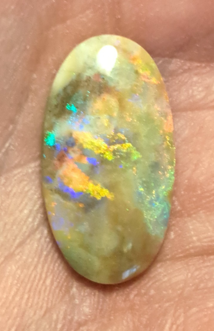 Large Multicolor Andamooka Hard Matrix Double Sided Carbonized Polished Colorful