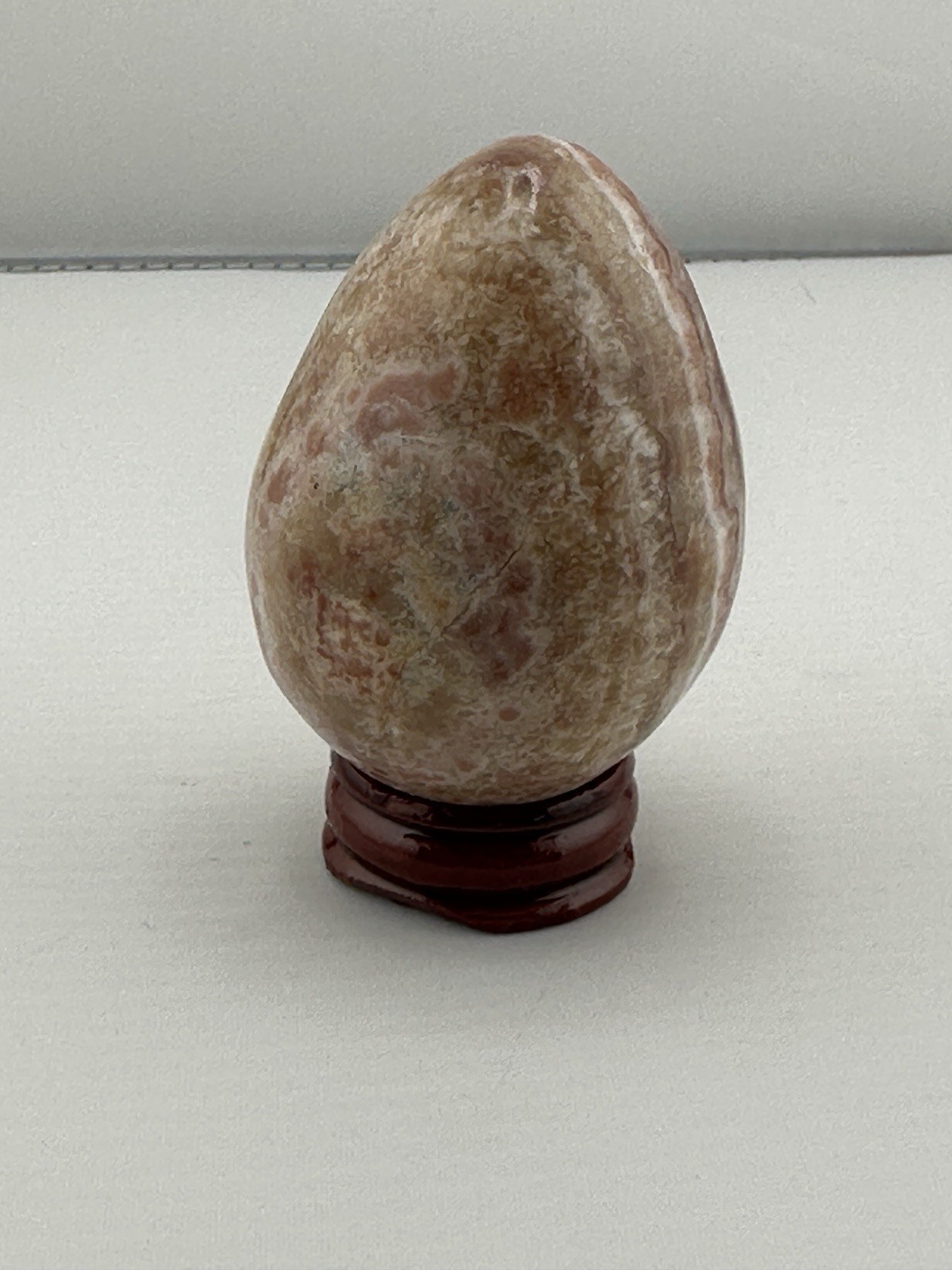 Stunning Banded Agate Onyx Egg Crystal Formations W/ Stand 2.5″ Cream Browns