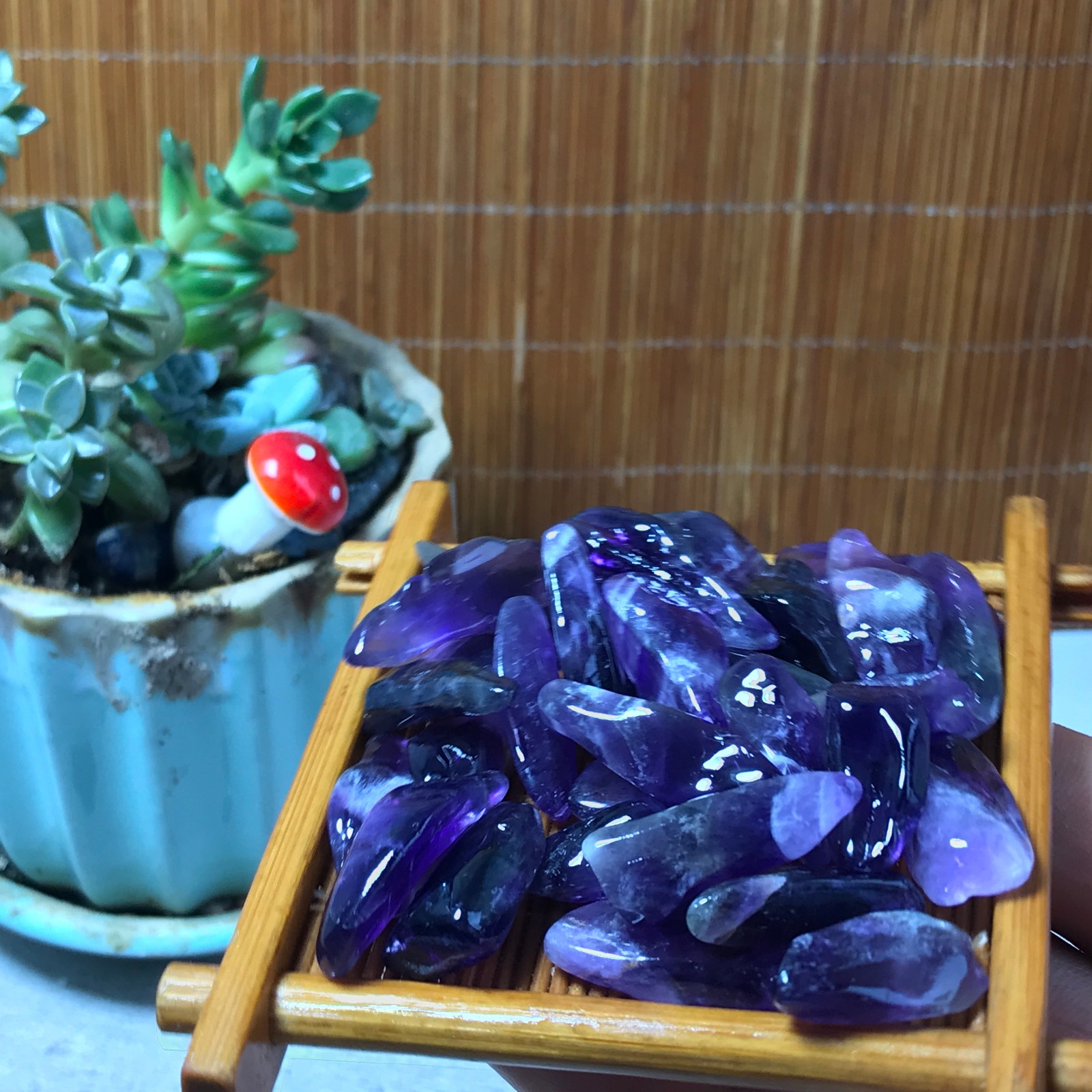 32pcs Natural Dreamy amethyst Crystal gemstone Polish Mineral Specimen 60g A6586