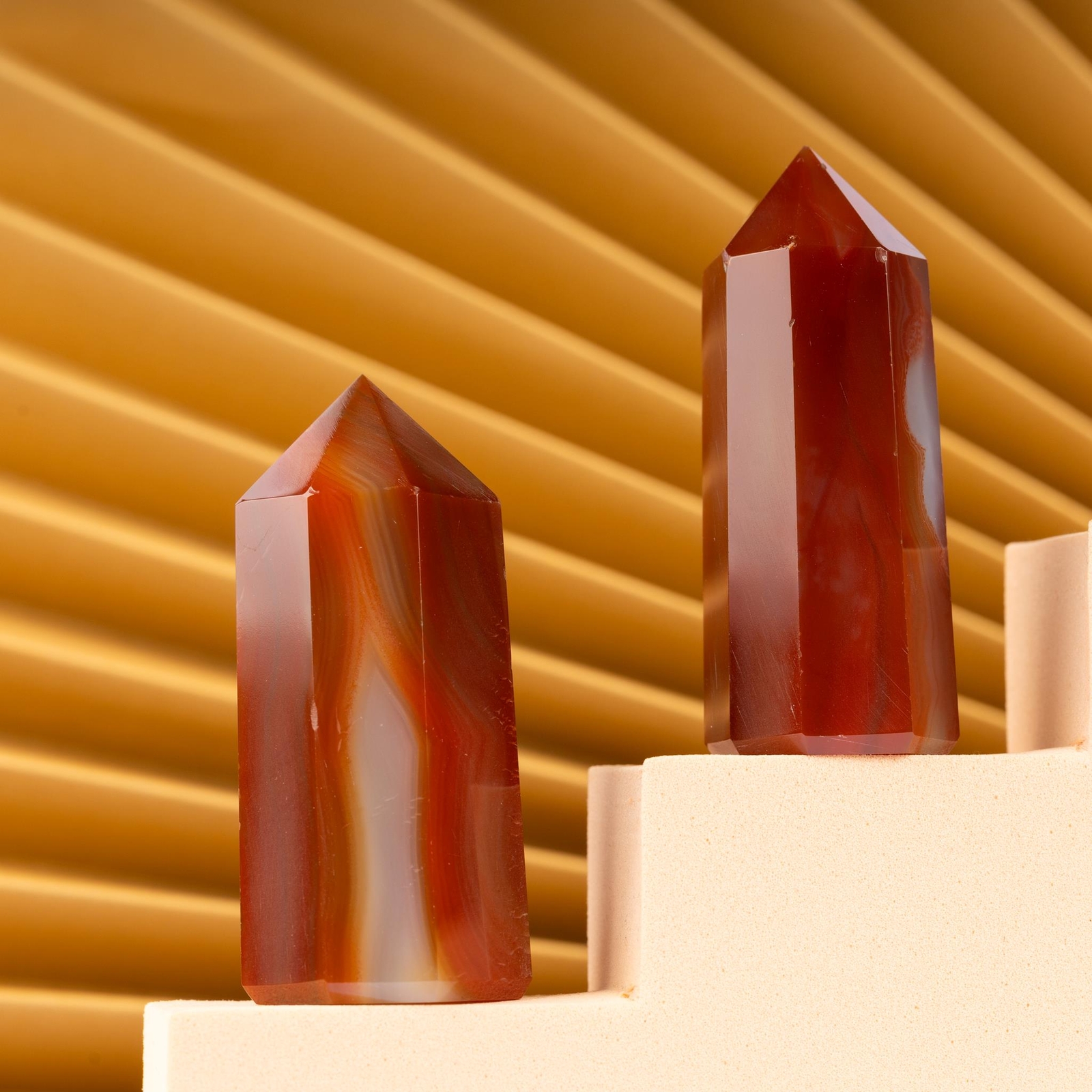 Carnelian Crystal Tower Point Obelisk, Meditation, Healing Crystal Gift & Decor