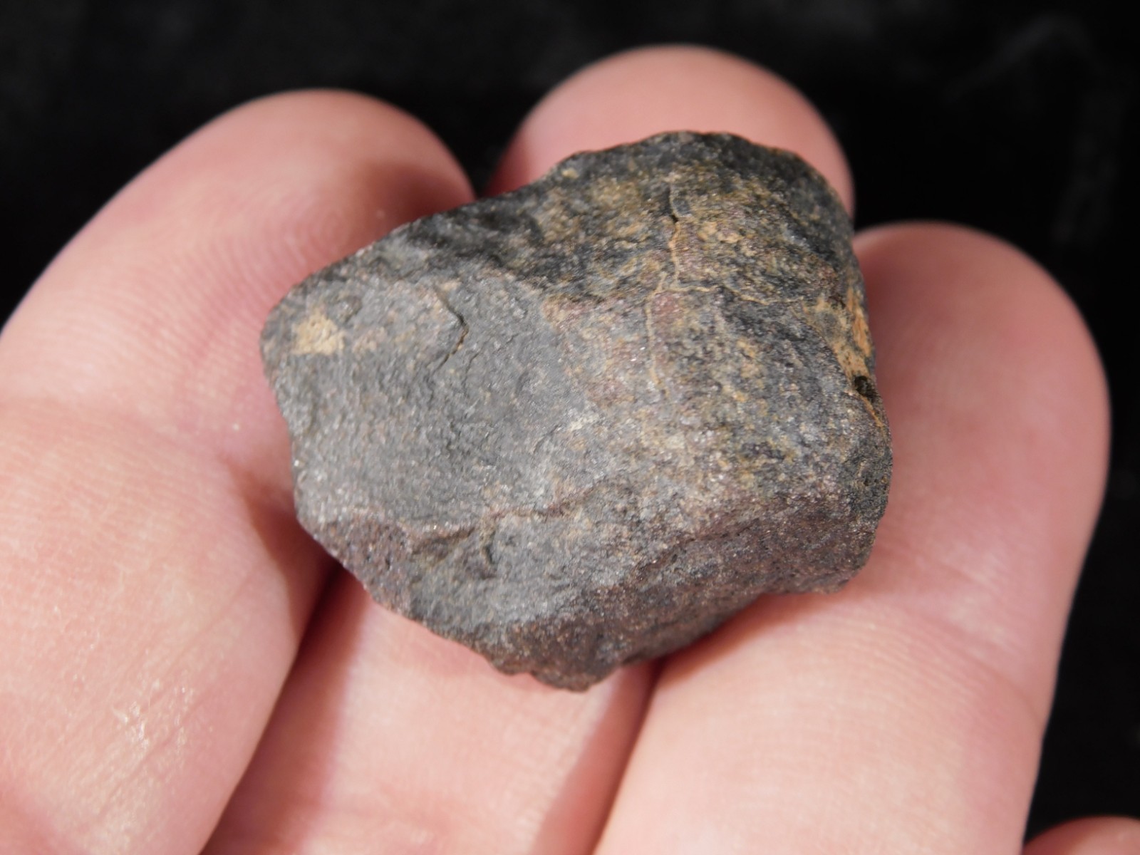 Small Stony METEORITE With Dark Fusion Crust 100% Natural Fell in Libya 15.3gr