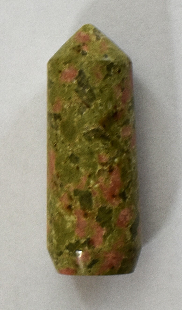 Unakite Tower Natural Green Pink North Carolina USA Olivine Crystals Hand Craved