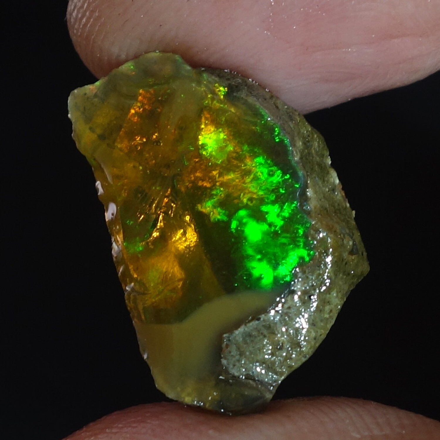 10.50 Ct Natura Multi Fire Ethiopian Opal Oil Raw Rough 12X20X07 MM