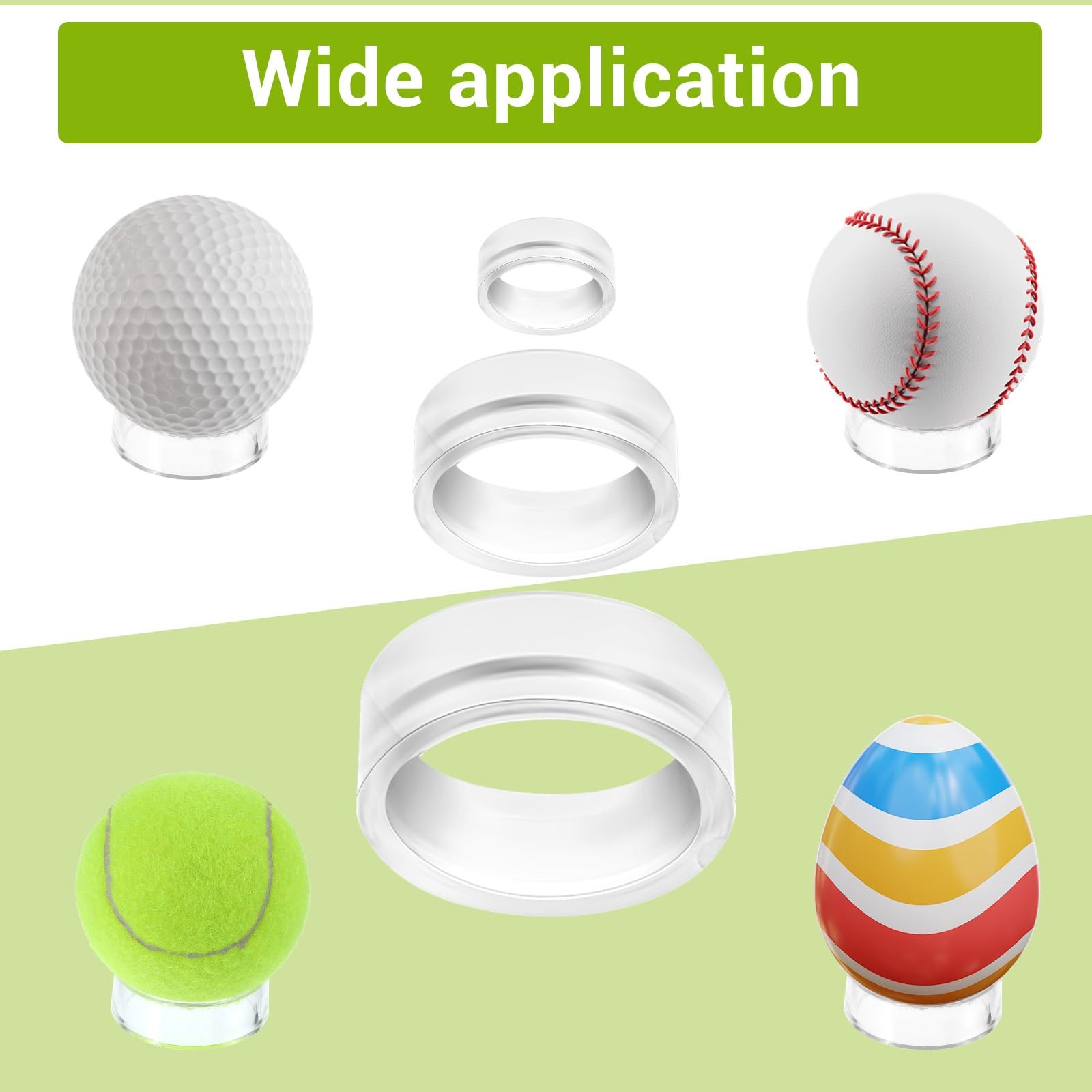 TIESOME 12 PCS Acrylic Sphere Display Stand, 3 Sizes Clear Sphere Holder Roun…