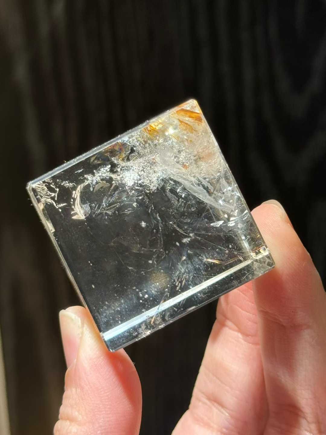 36mm Natural White Quartz Cube Crystal Mineral Reiki Healing Decor