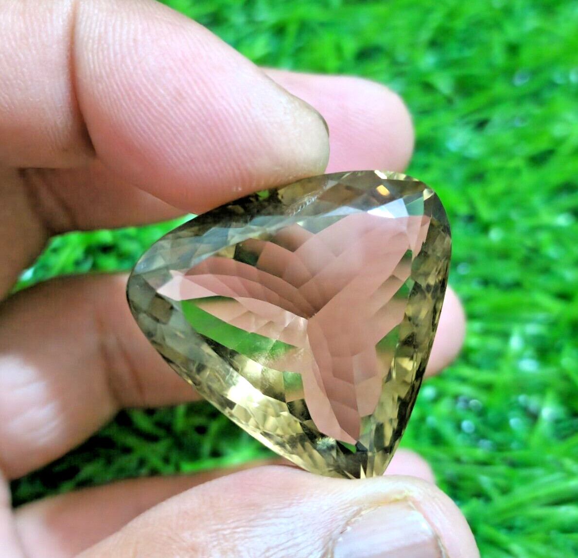 For jewelry: 81.80 carats, unique, rare, faceted, pear-shaped smoky quartz…