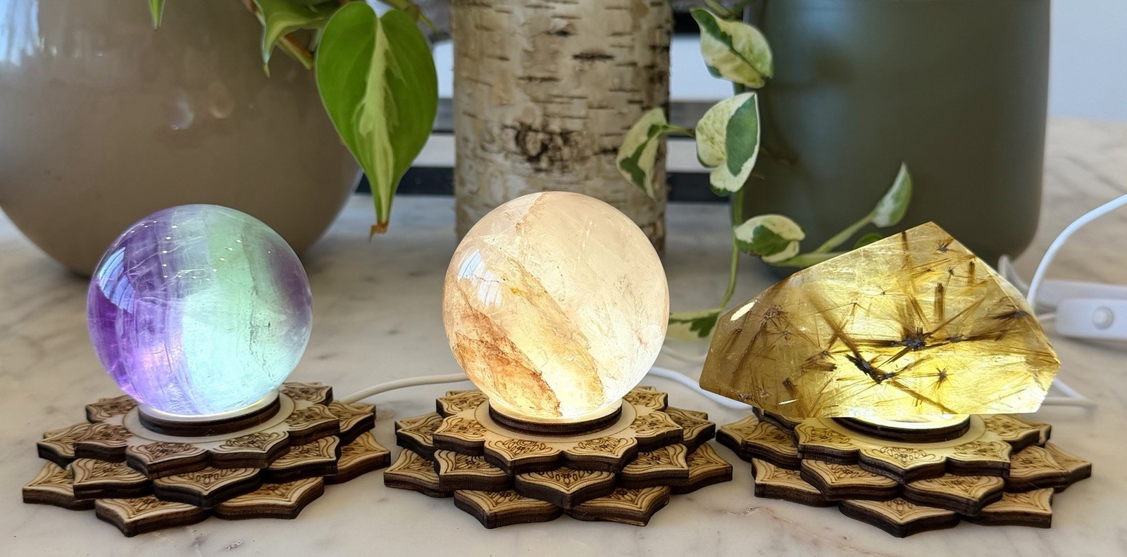 Wholesale Lot 10Pcs USB powered Wooden LED Light Stand 10cm