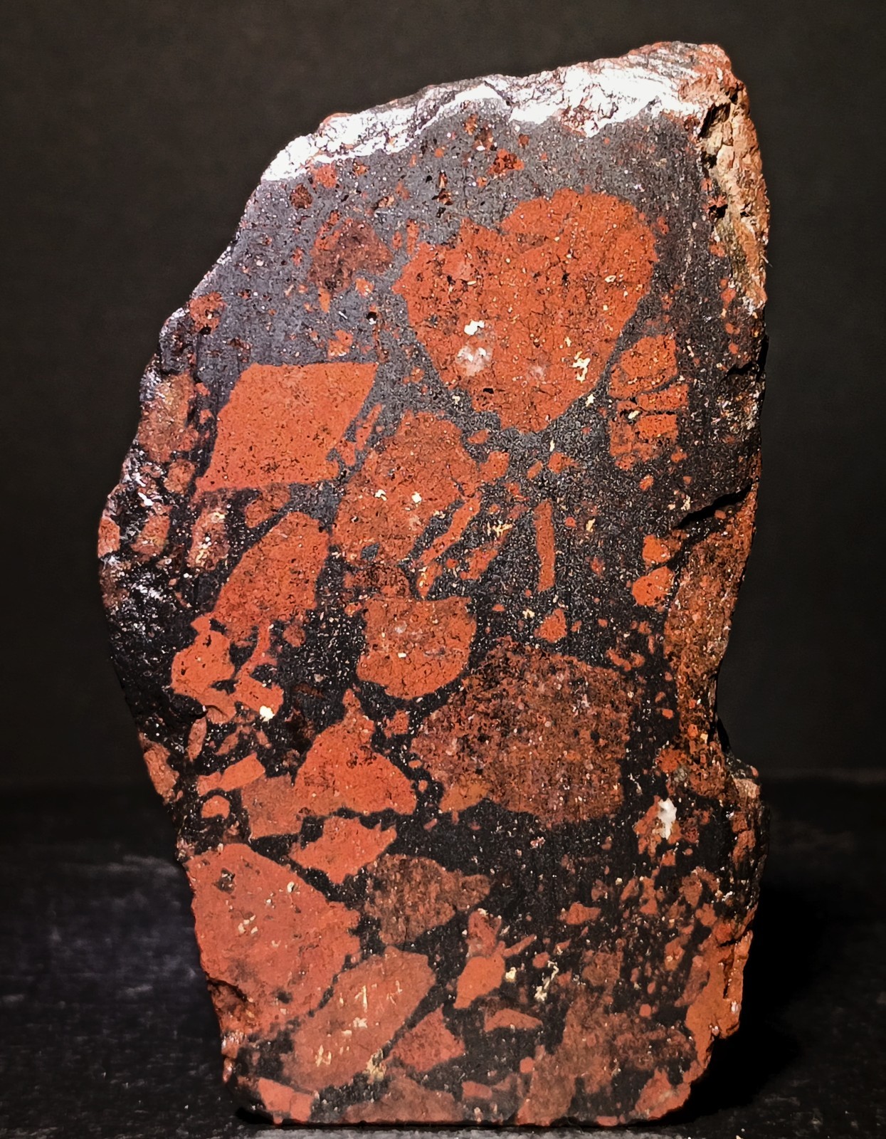 ​316g Pilot Knob Brecciated Jasper Magnetite Ore Iron County MO Polished