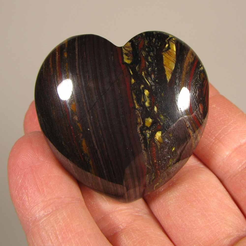 1.8″ RED TIGER IRON Heart Polished Palm Stone – Australia