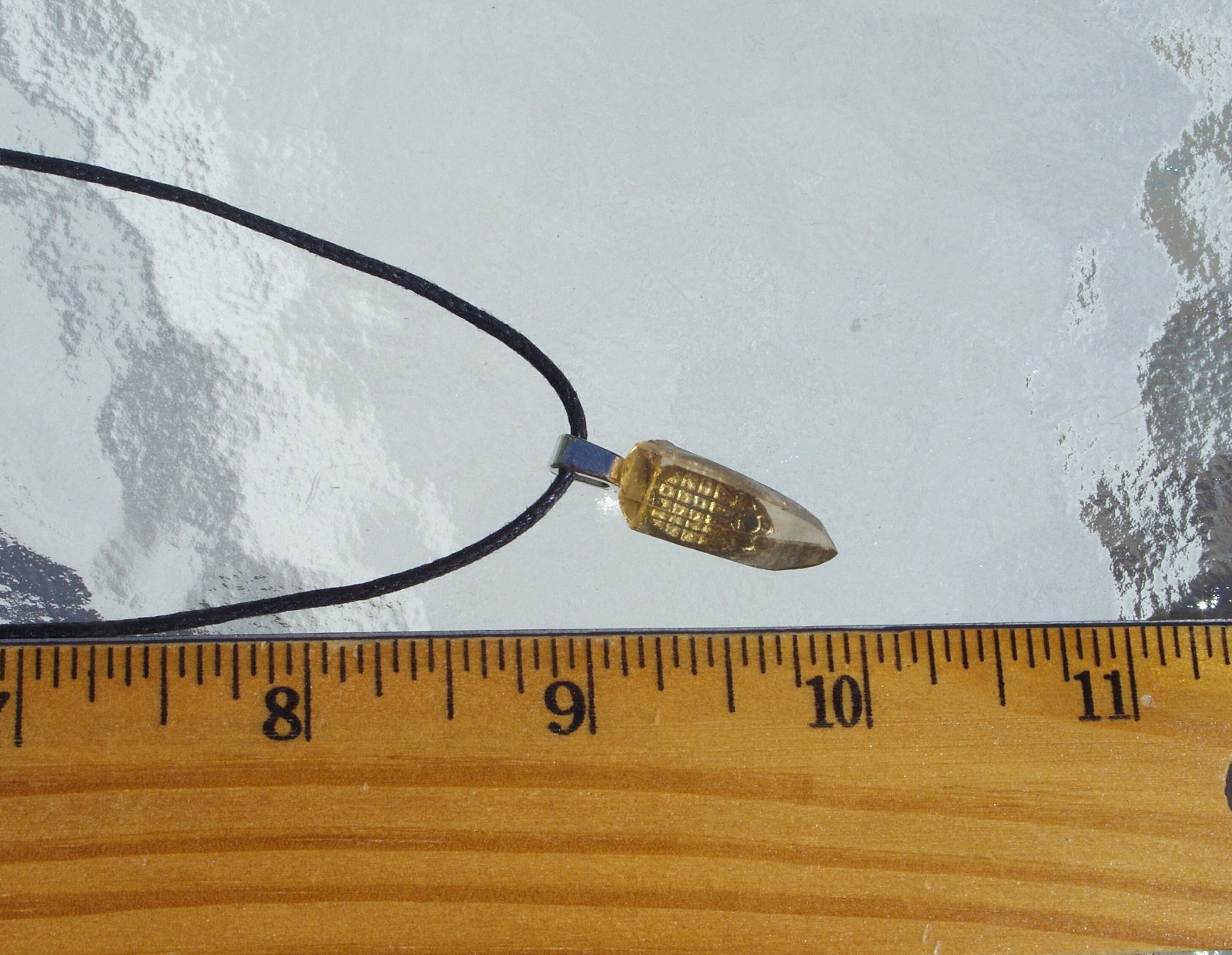 Natural Lemurian Citrine Crystal Point Free Form Stone Pendant Necklace Small