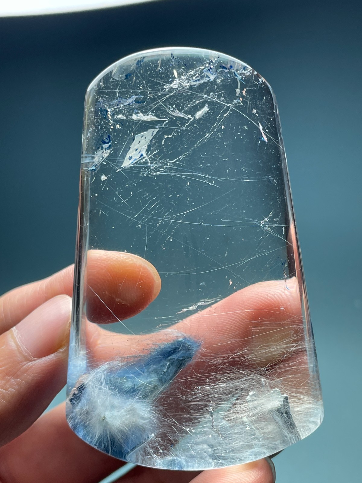 513Ct Natural Clear Beautiful Blue Dumortierite Crystal Quartz Polished Specimen