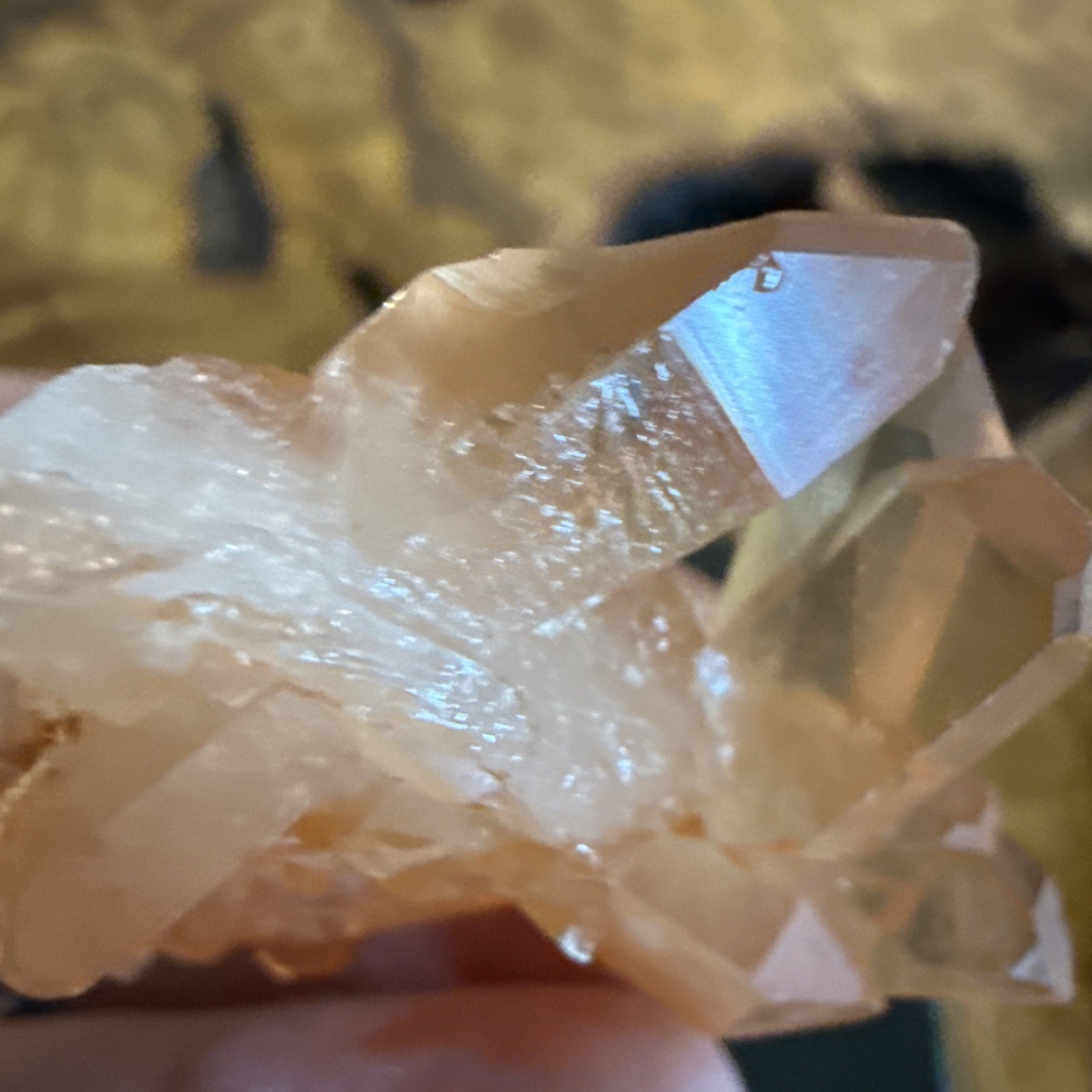 Tangerine Quartz Mineral Crystal Brazil Natural Specimen 34g With Display Stand
