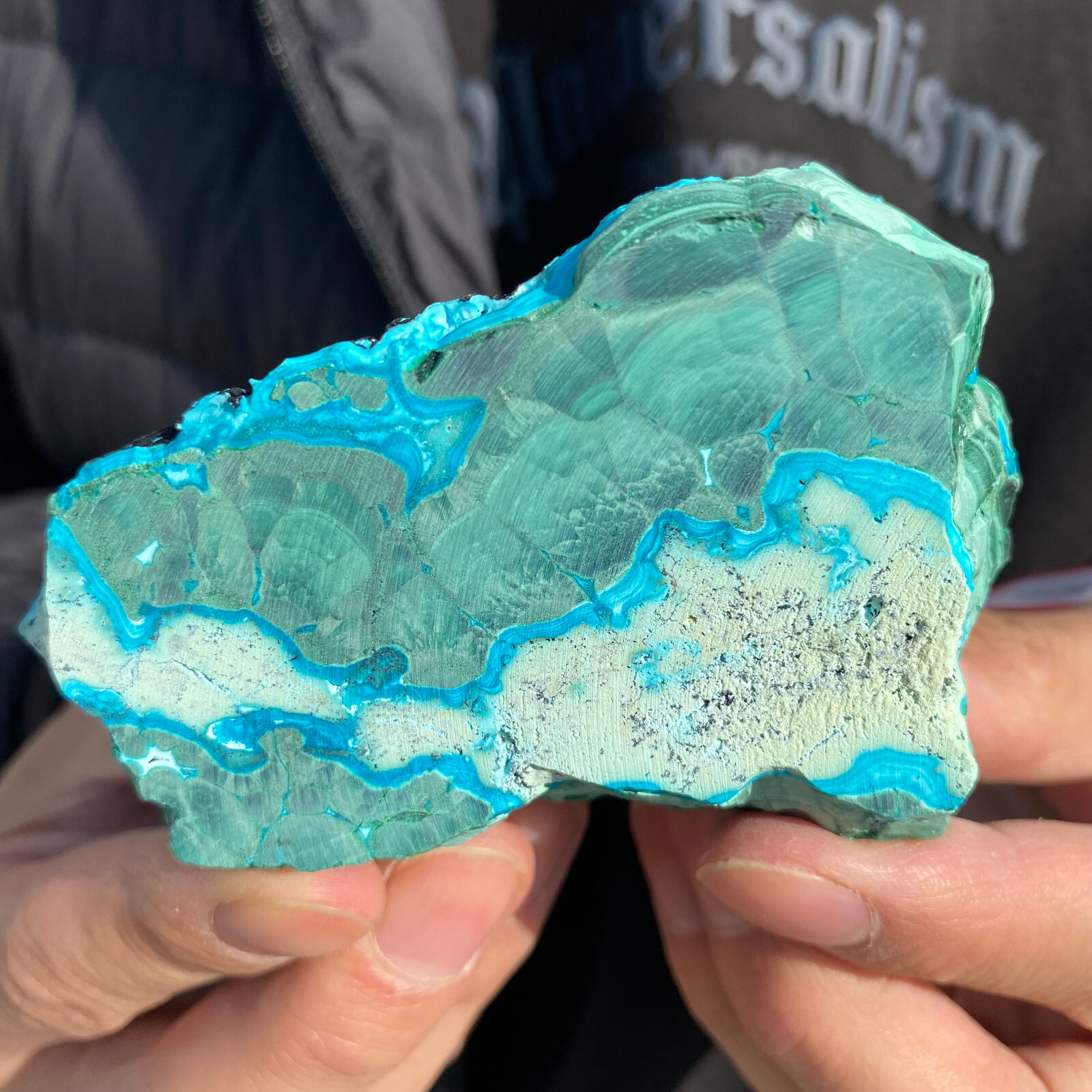 300G Rare Natural Beautiful Chrysocolla/Malachite Crystal Gem Mineral Specimen