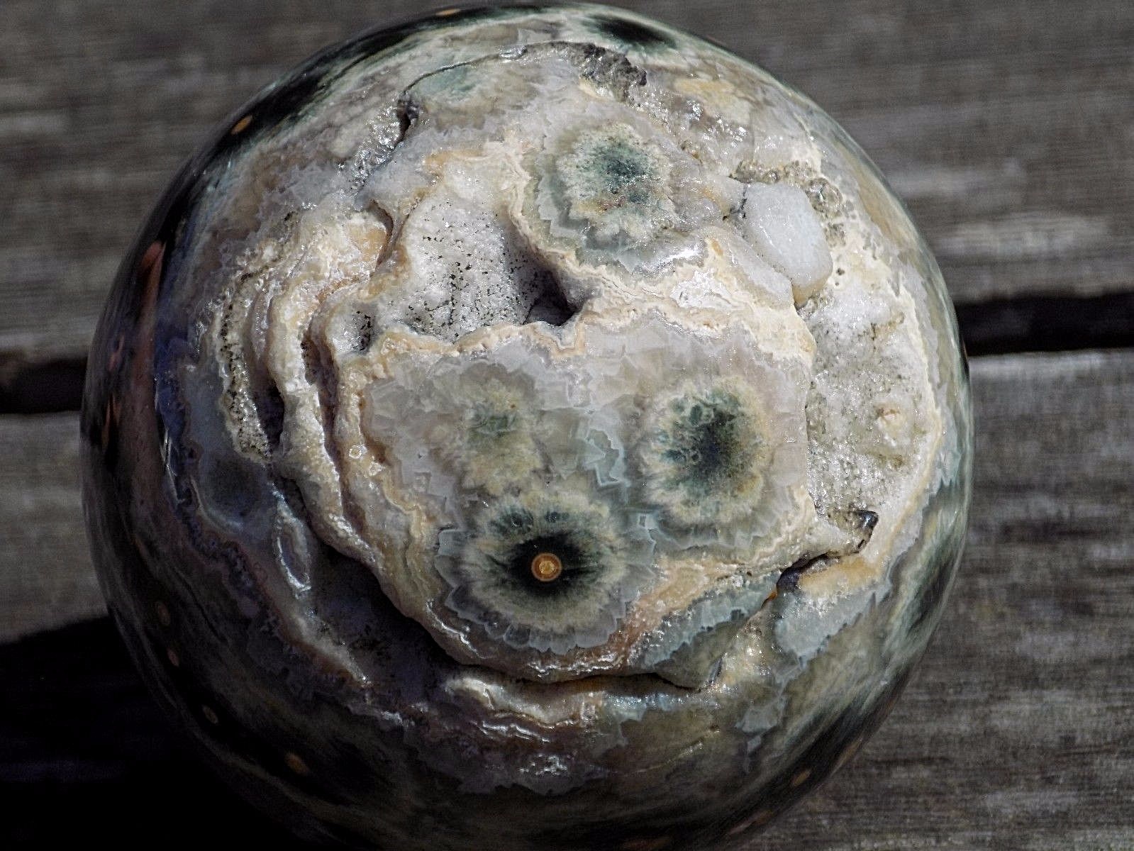 AAA OCEAN JASPER SPHERE MARBLE 75MM OR 2 15/16” 7125