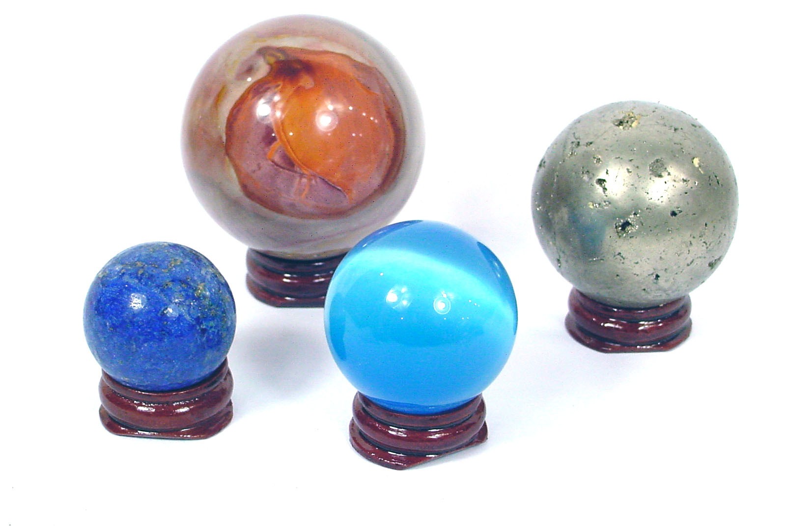 BUTW (96) Cherry wood round stands (stands only) sphere egg lapidary 1979R 96
