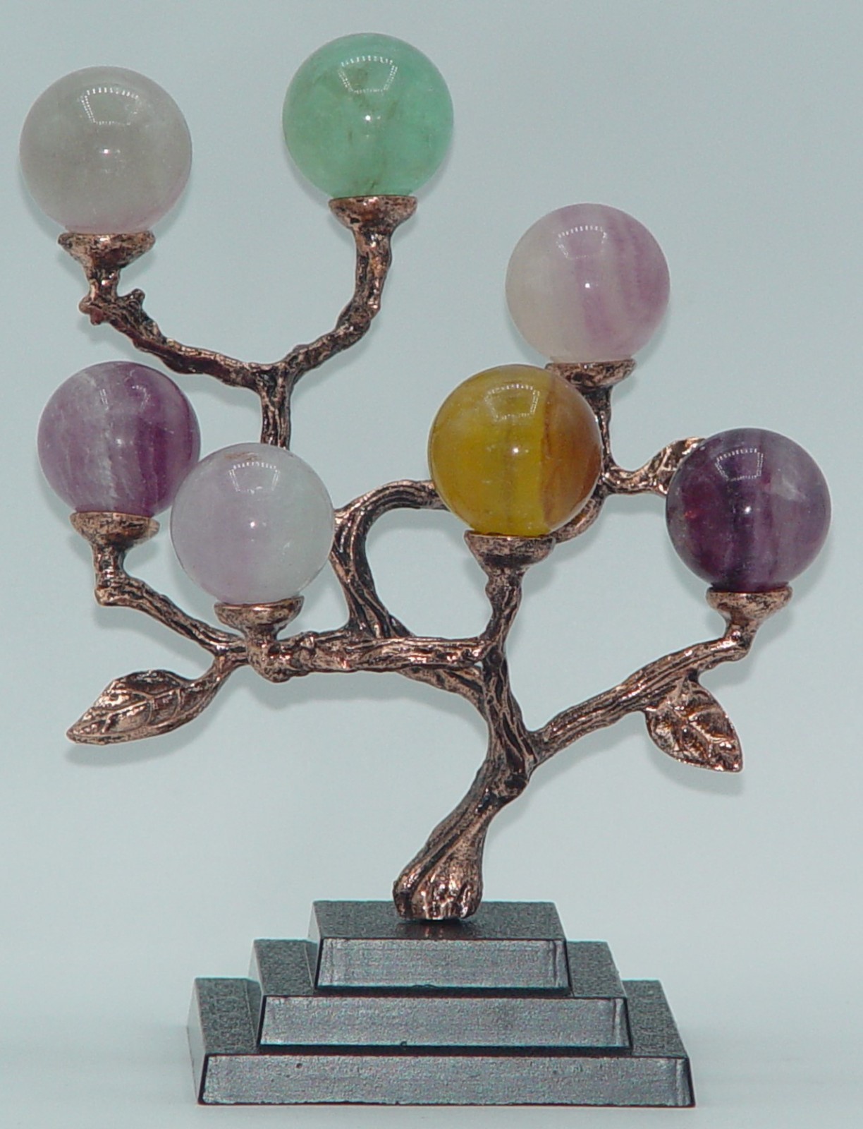 Metal Crystal Sphere Display Tree Stand • 5/ 7/9 Cup Branch Holder Mini Sphere
