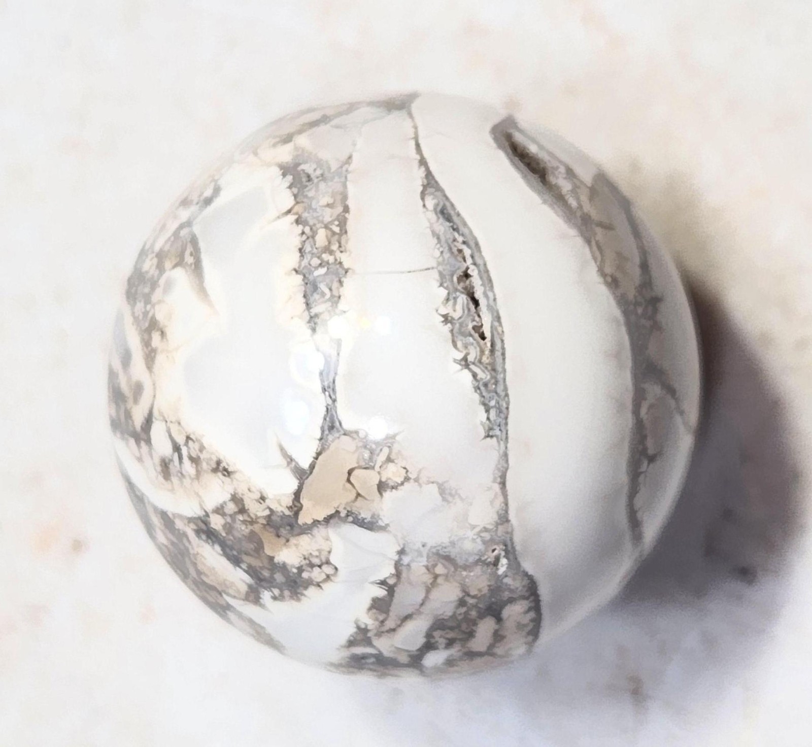 Fluorescent Chalcedony and Magnesite 38mm Sphere for UV Collection 6512