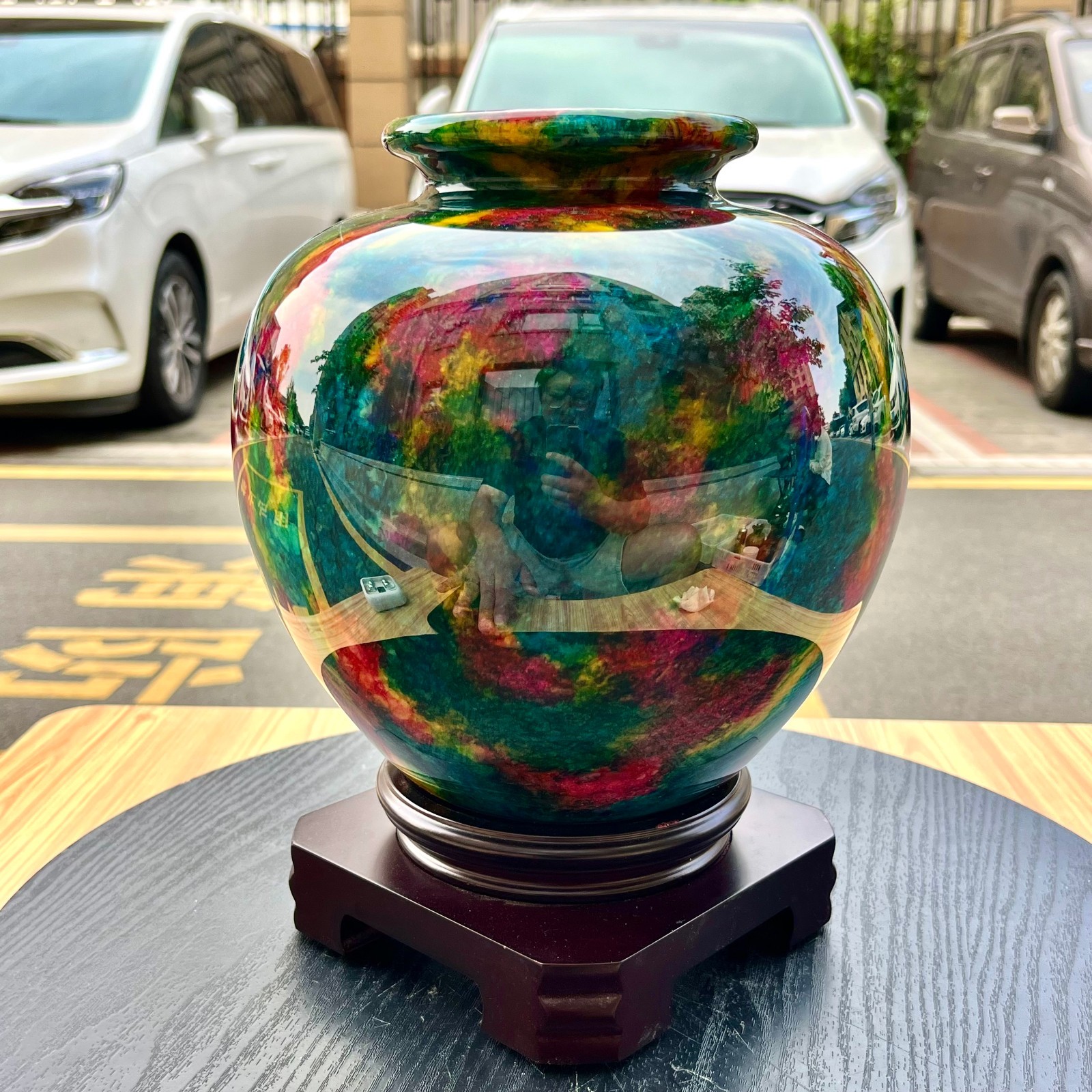 9.24LB Natural “Seven Colors Jade” vase specimen -Taiwan China