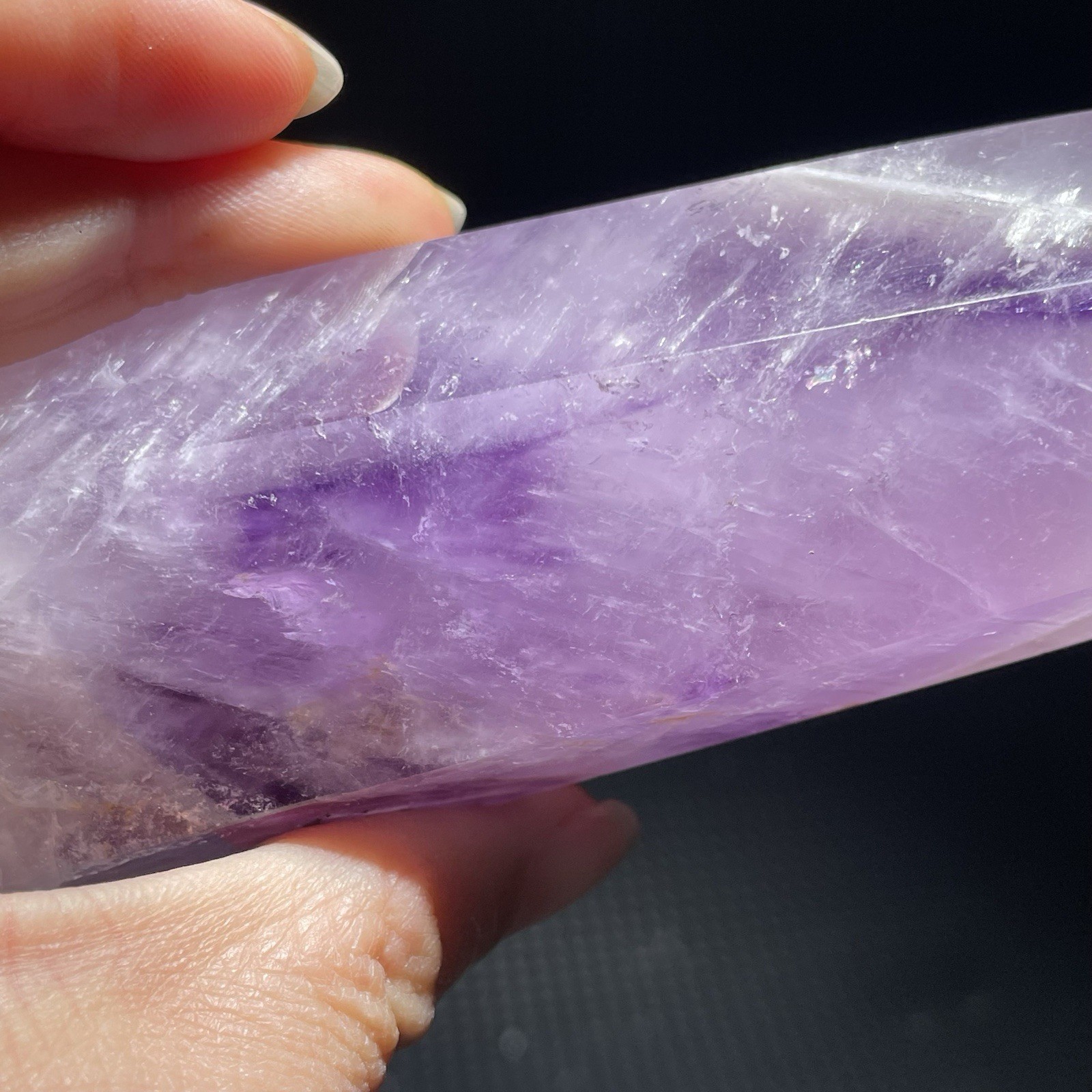 Natural Amethyst Crystal Tower Point Obelisk Polished Healing Quartz Home Decor