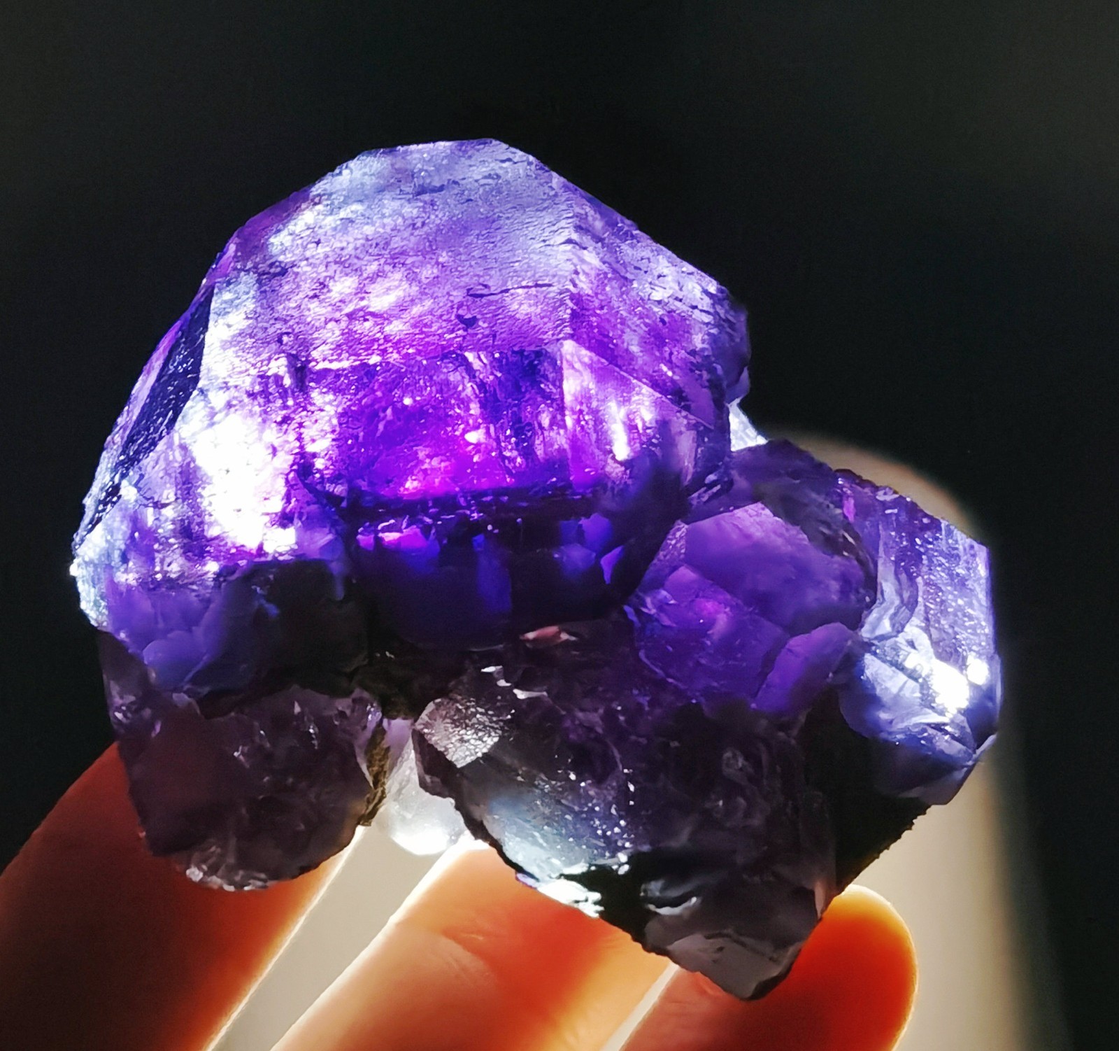 Natural Transparent Purple Window Fluorite Mineral Specimen China