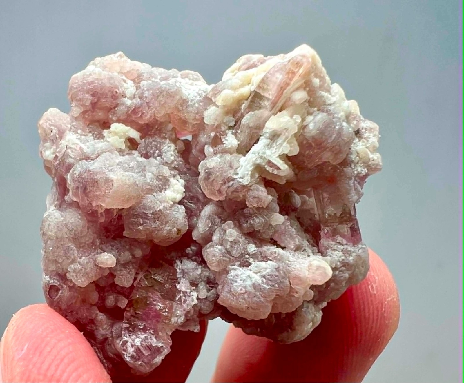 88 Carat Ultra Rare !!! Pink Color Tourmaline Crystals On Mica @Afg