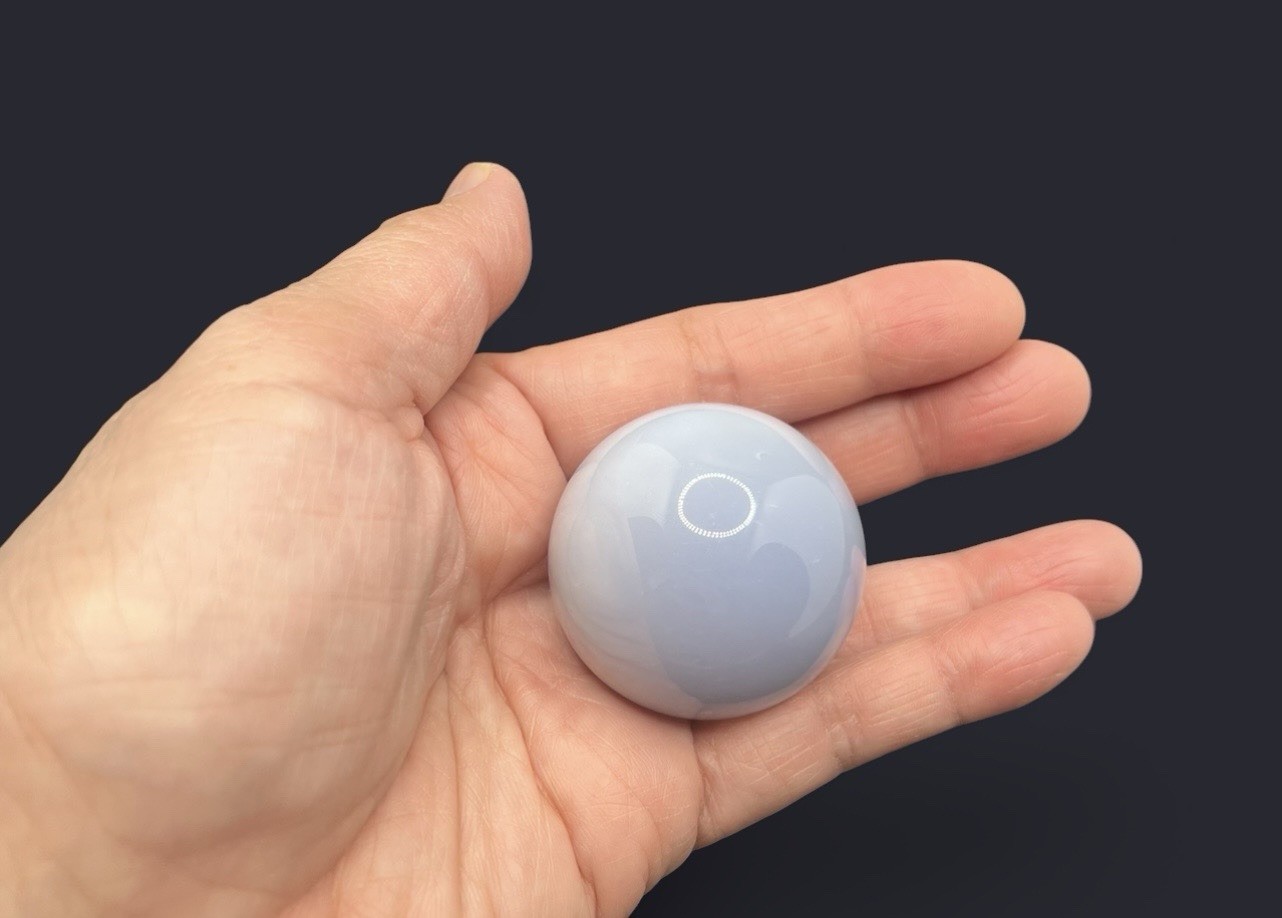 Blue CHALCEDONY Sphere From Turkey 40mm 87.5g RARE Reiki, Aura, Crystal Healing
