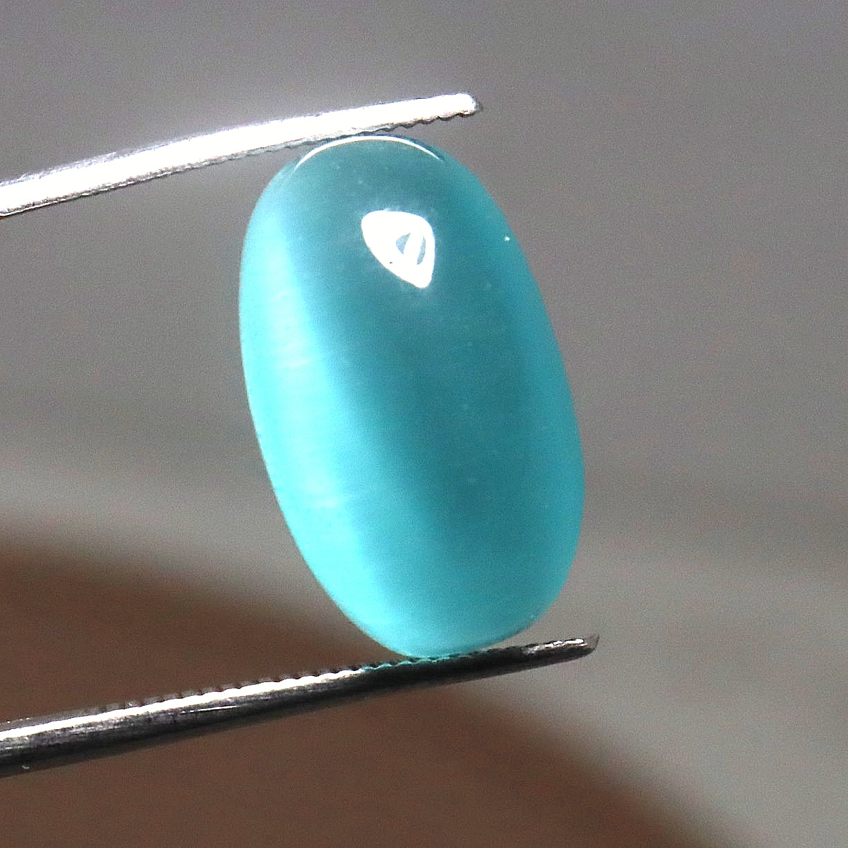 Cats Eye Cabochon Certified Chrysoberyl Oval Cut Sky Blue Loose Gemstone 10 Ct