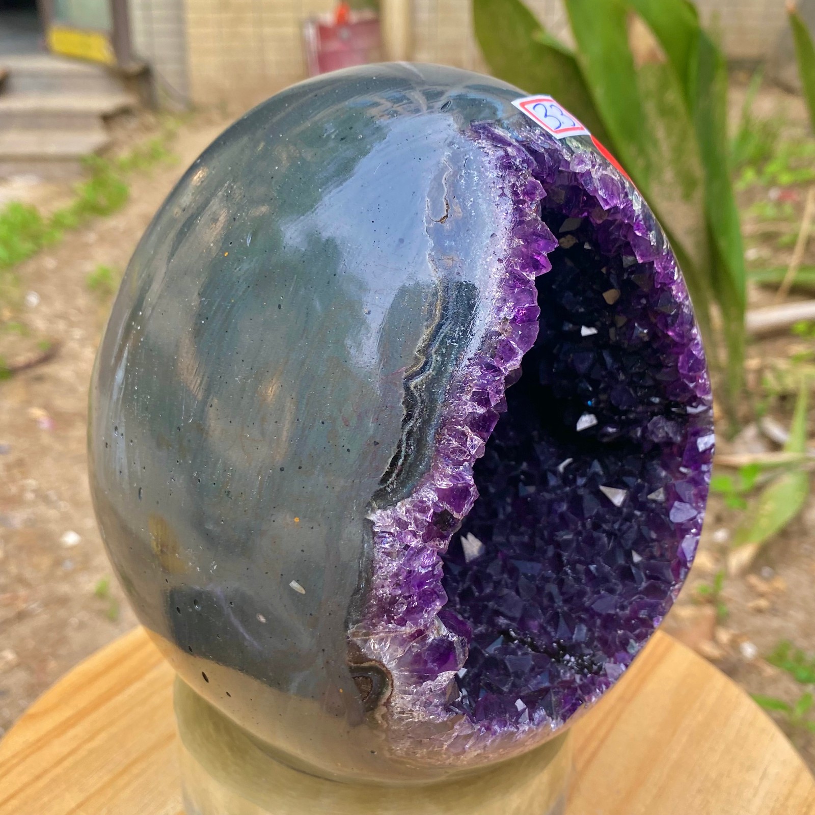 8.4LB Natural amethyst Dinosaur egg Quartz Crystal specimen healing