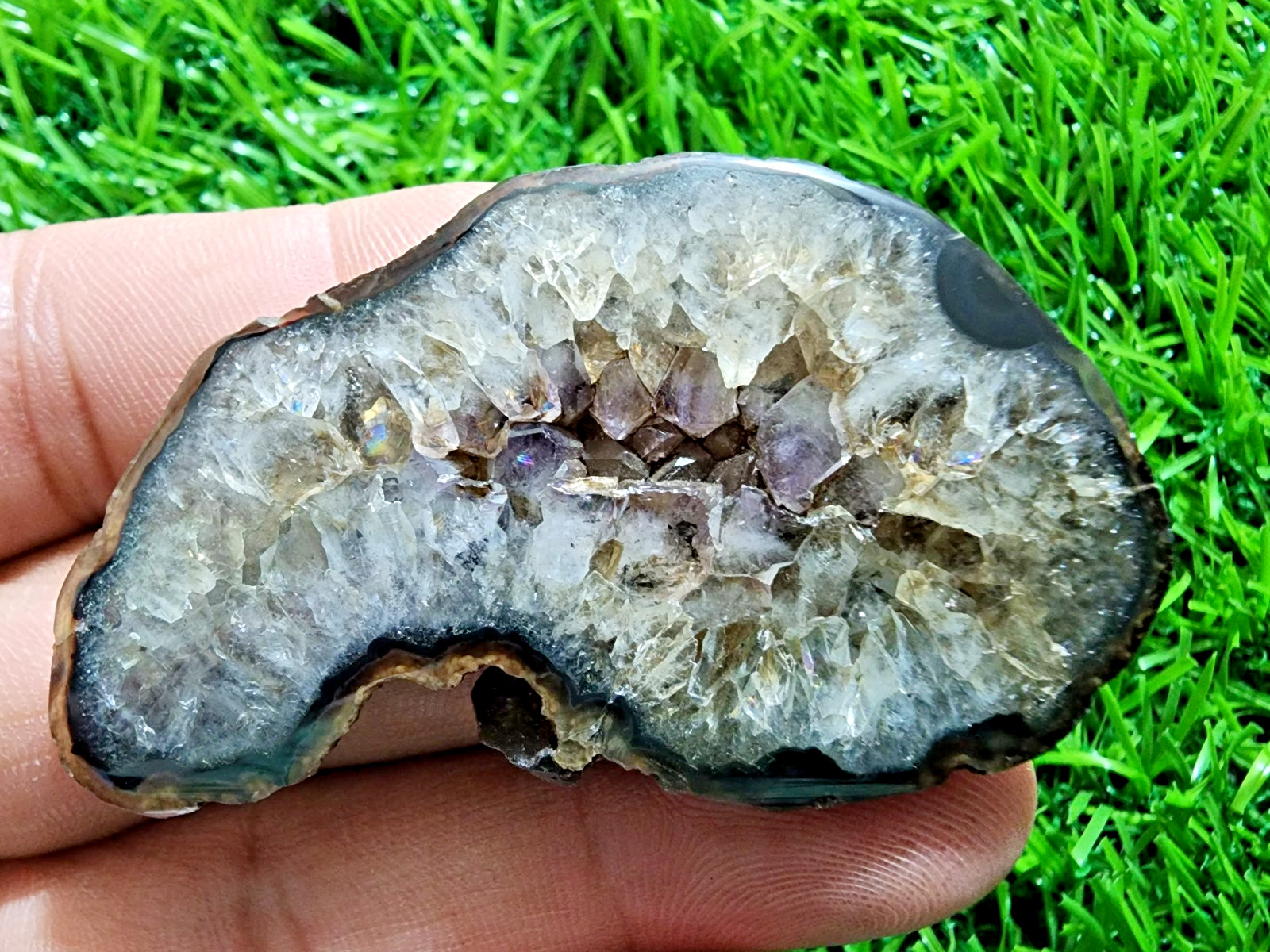 120ct Window Druzy Agate Druzy Crystal Polished Geode Slab Gemstone for Jewelry