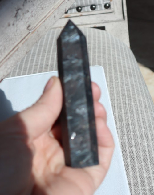 ARFVEDSONITE WITH GARNET POINT BUNDLE (9) POINTS INCLUDED/ OVER 2 LBS