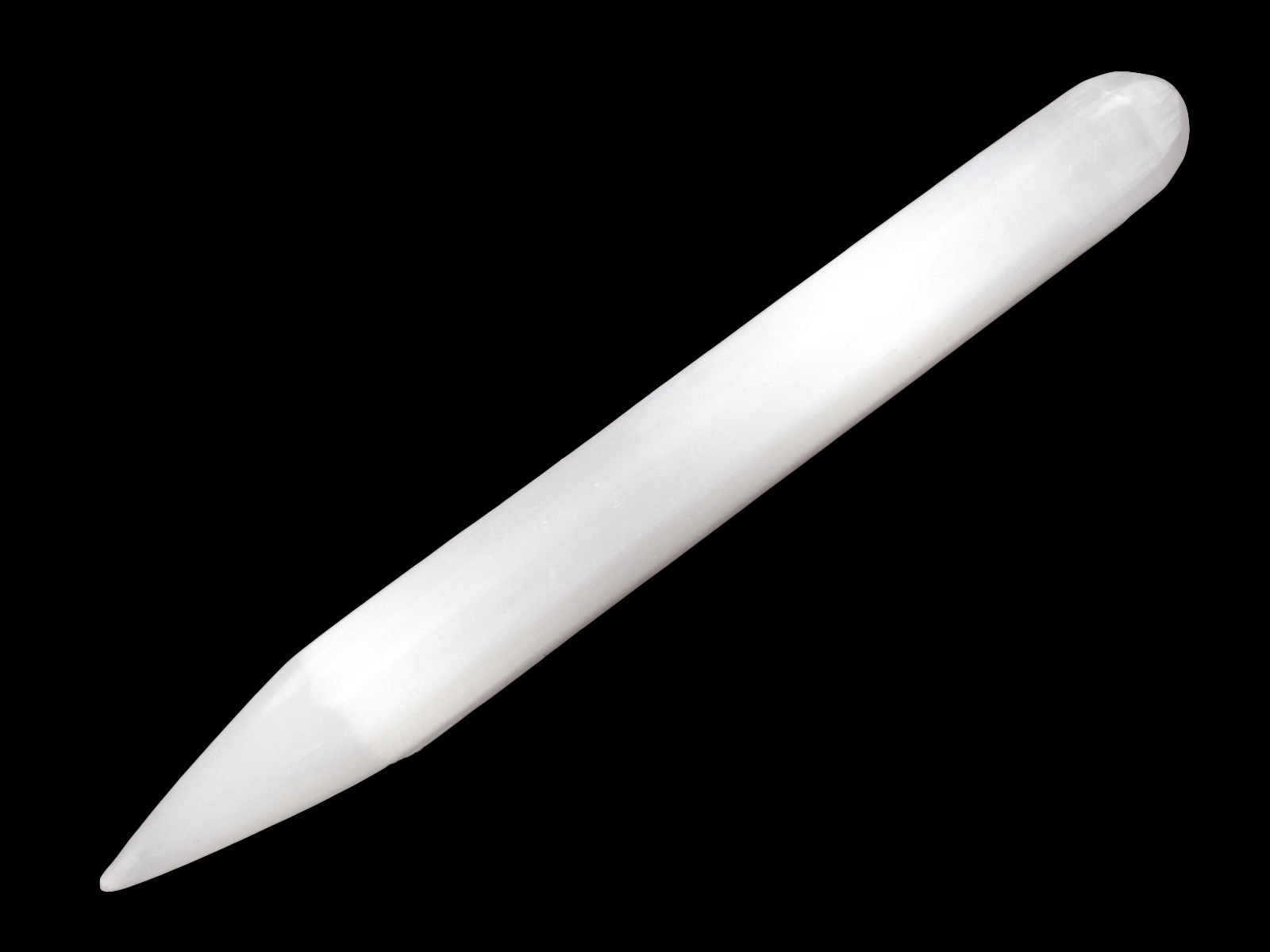 Selenite Crystal Massage Wand ” Smooth Polished Round Heal Reiki Energy CHARGED