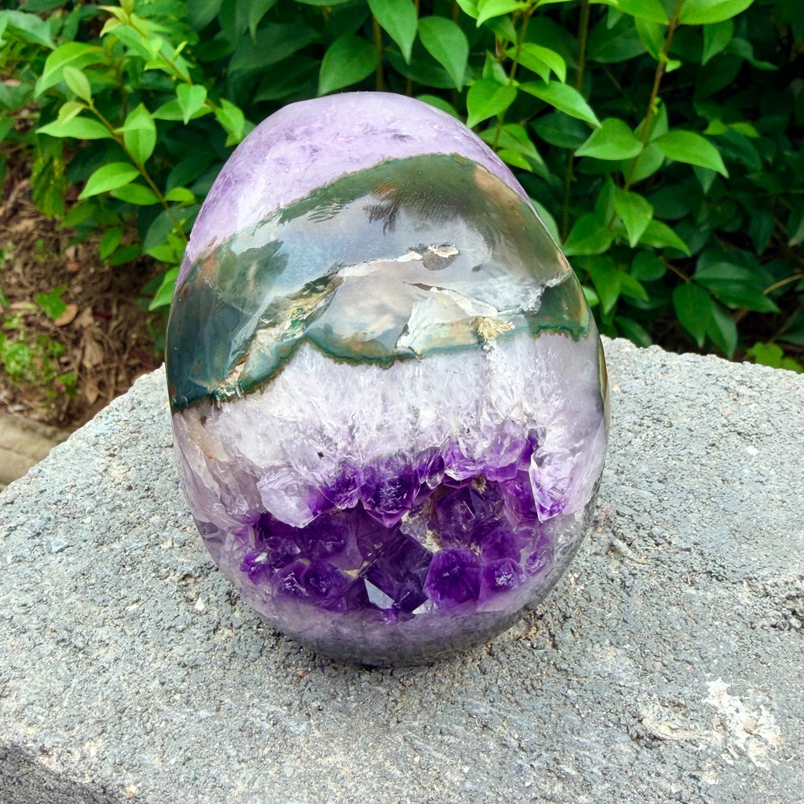 2.18lb Amethyst agate crystal cave skull, Rare hand carved skull specimen