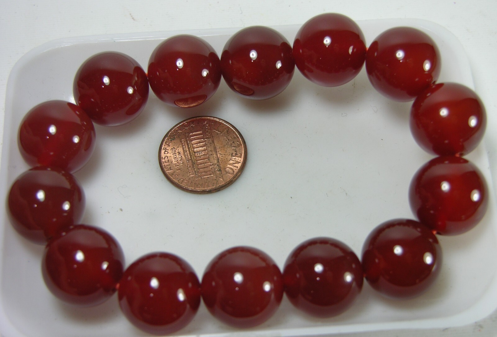 Brazil 100% Natural Carnelian 16.00mm Bead Expandable Bracelet