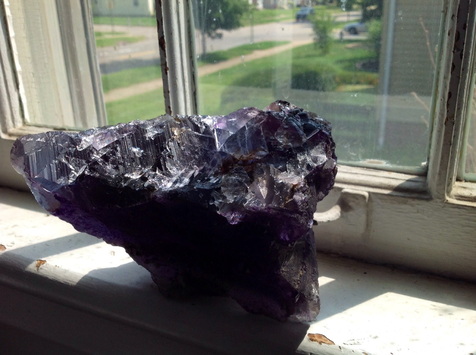 RARE! 4 lb. 9 oz. Blue/Purple Fluorite w/Calcopyrite from Cave in Rock Mine