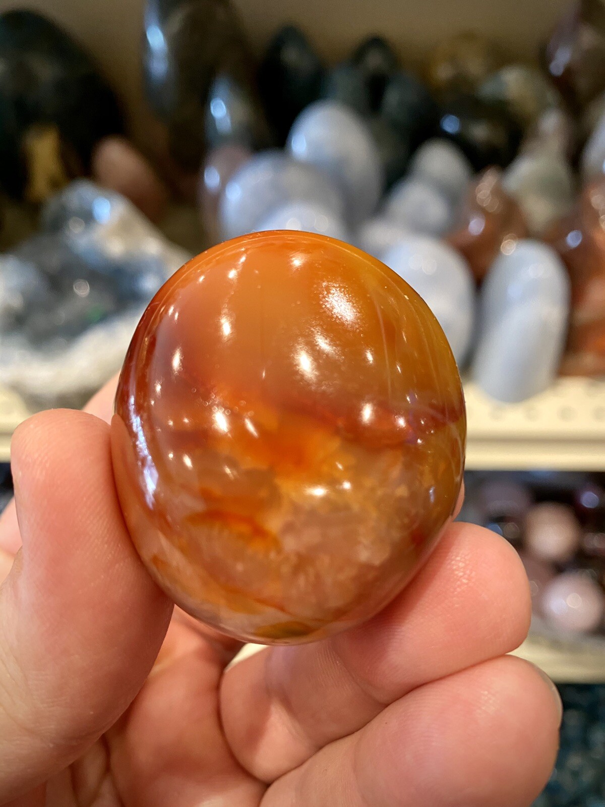 Carnelian Crystal Stone Healing Crystals Yoga Reiki Meditation Rock 2×1,5″ ZENDA