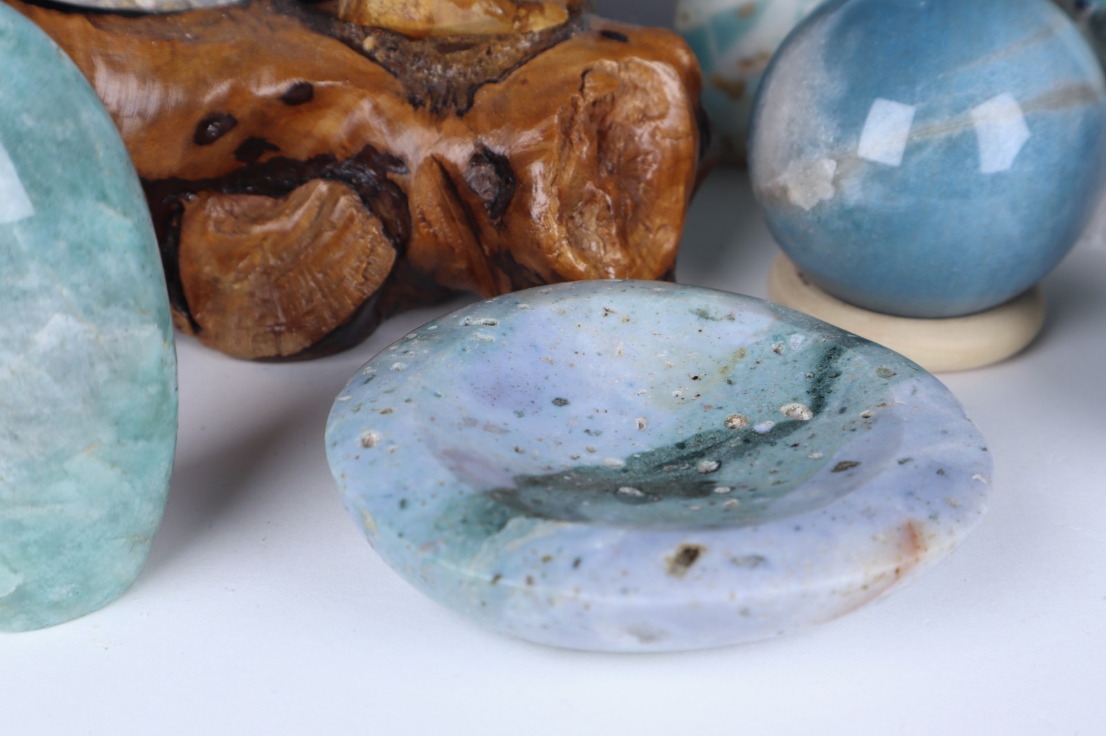 Large BLUE CRYSTAL LOT Celestite Angelite Caribbean Calcite Tower Amazonite