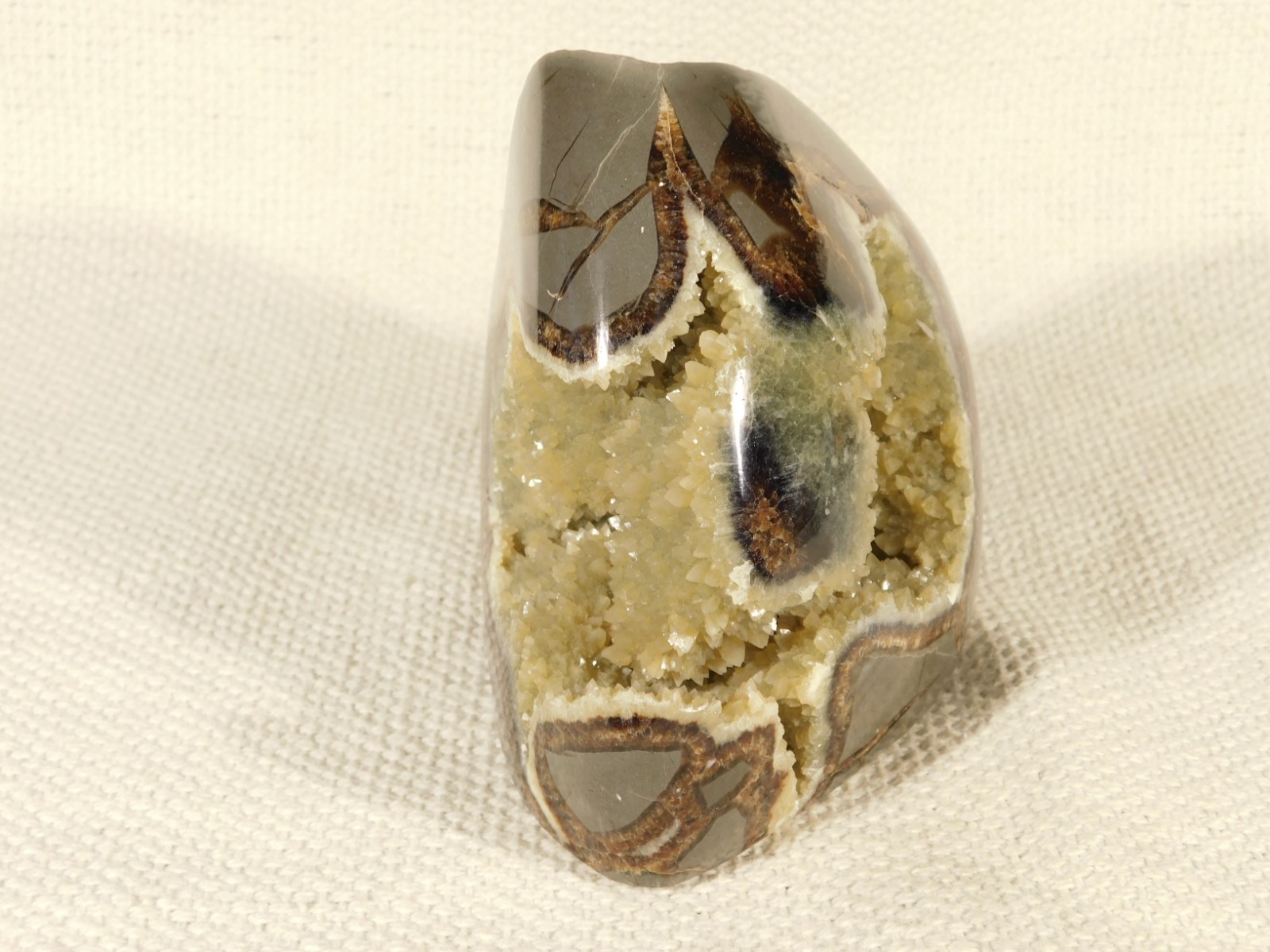 Big Polished AAA Crystal Filled Hollow Septarian GEODE Free Form Utah 1044gr