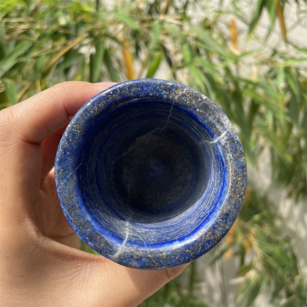 1.2LB 3.3″ Natural Blue Lapis Lazuli Cup Crystal Quartz Healing Carving Reiki